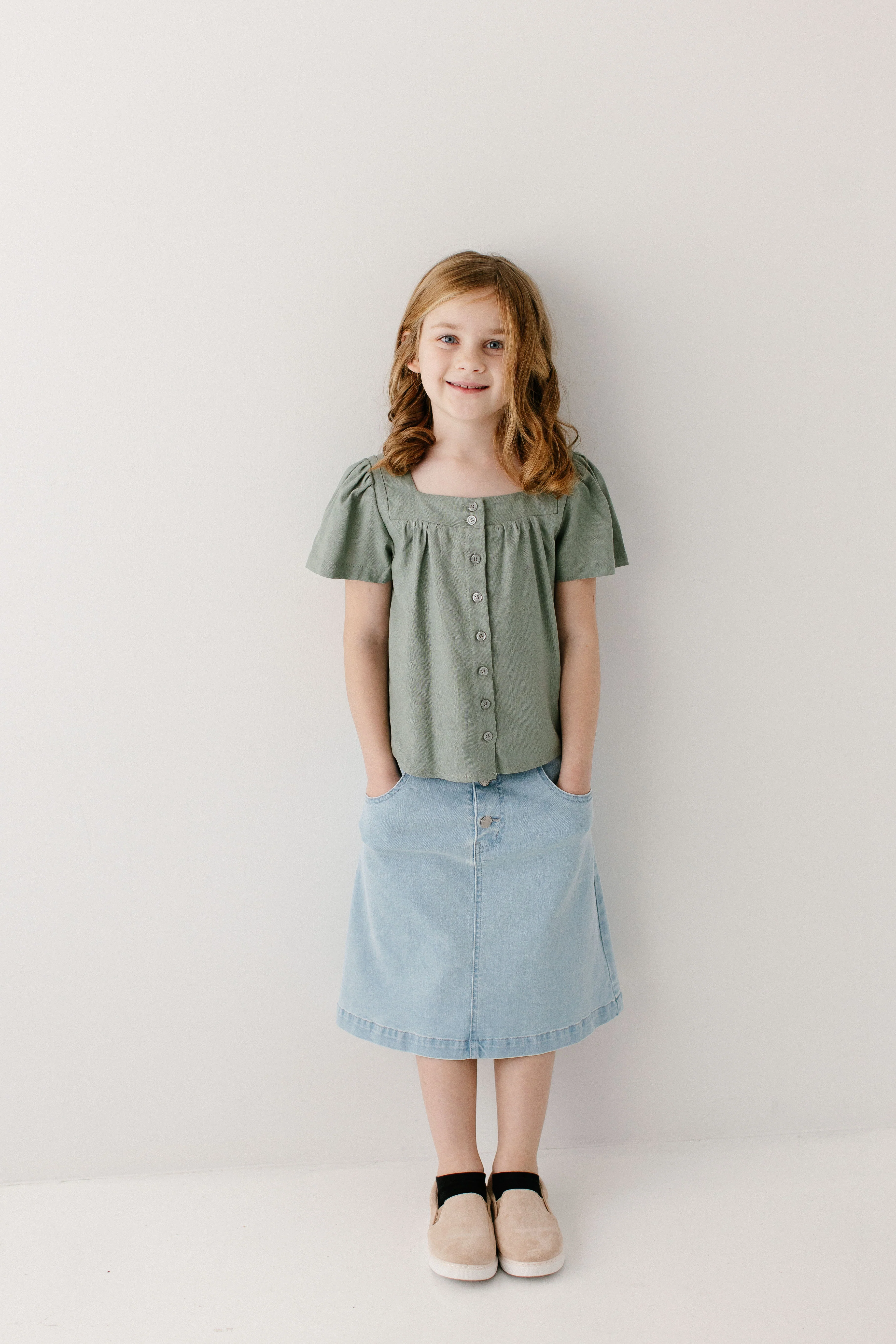 Sadie Girl Square Neck Button Down Top - Image 5