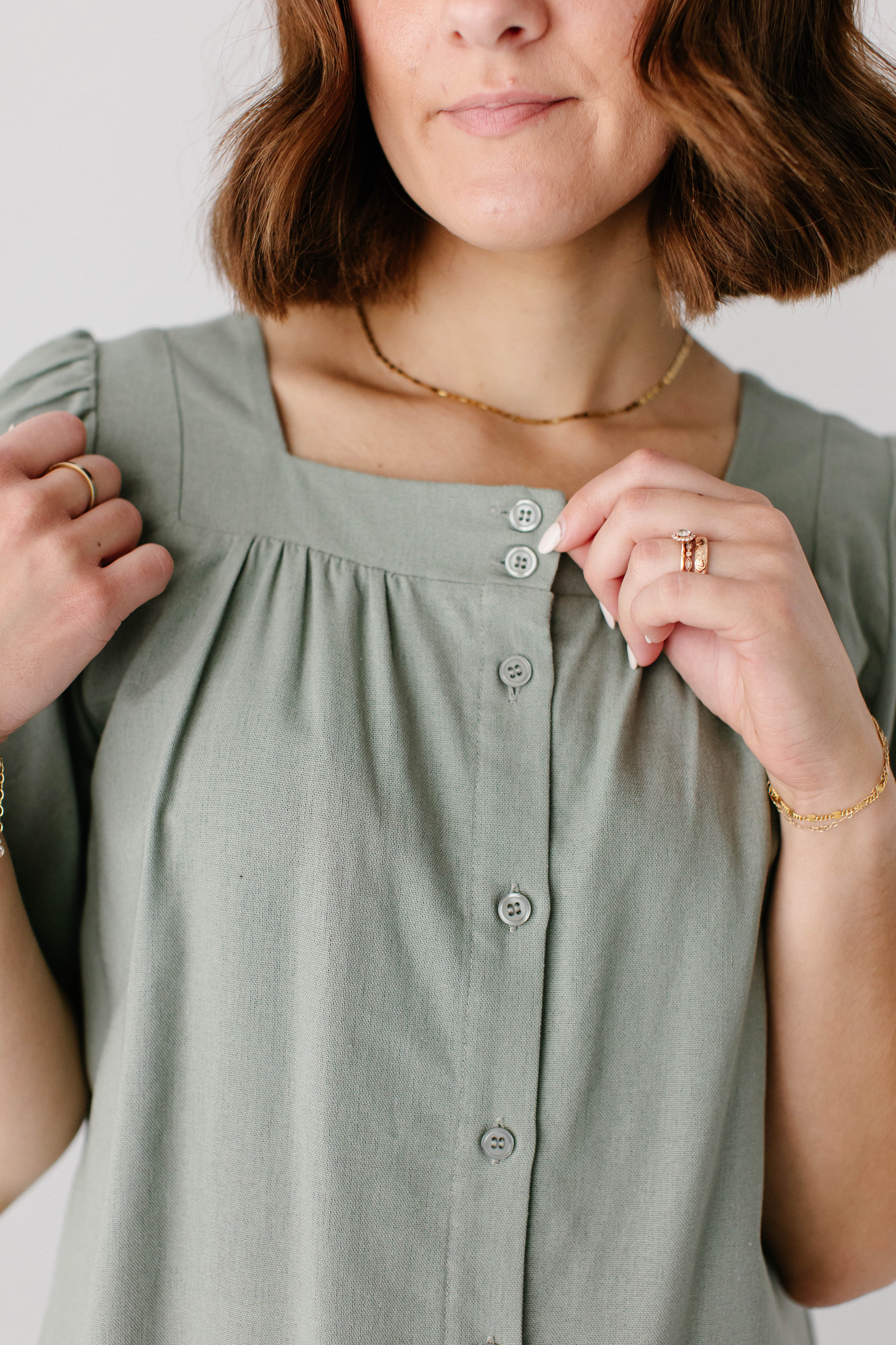 Sadie Square Neck Button Down Top - Image 4