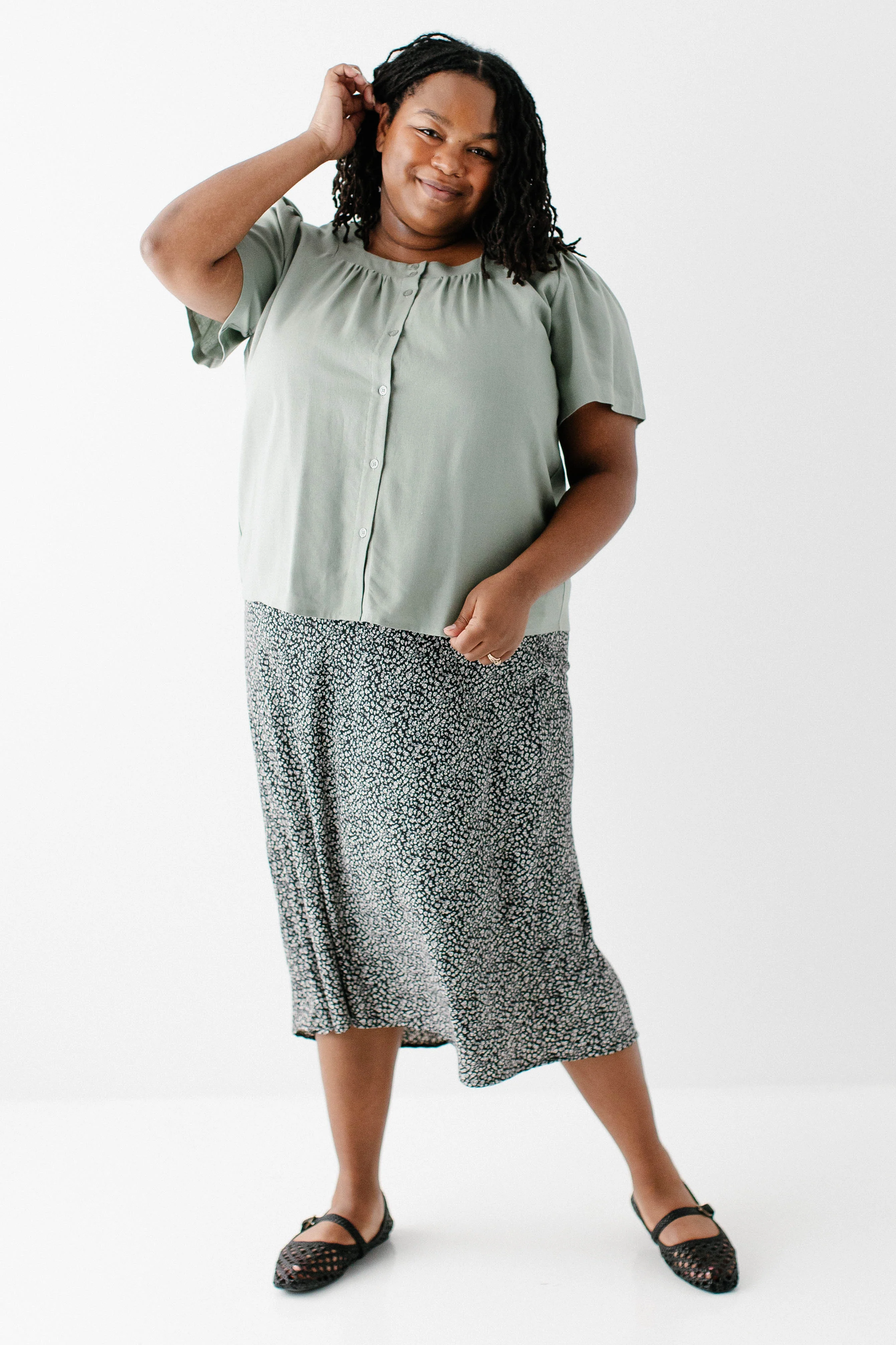 Sadie Square Neck Button Down Top - Image 9