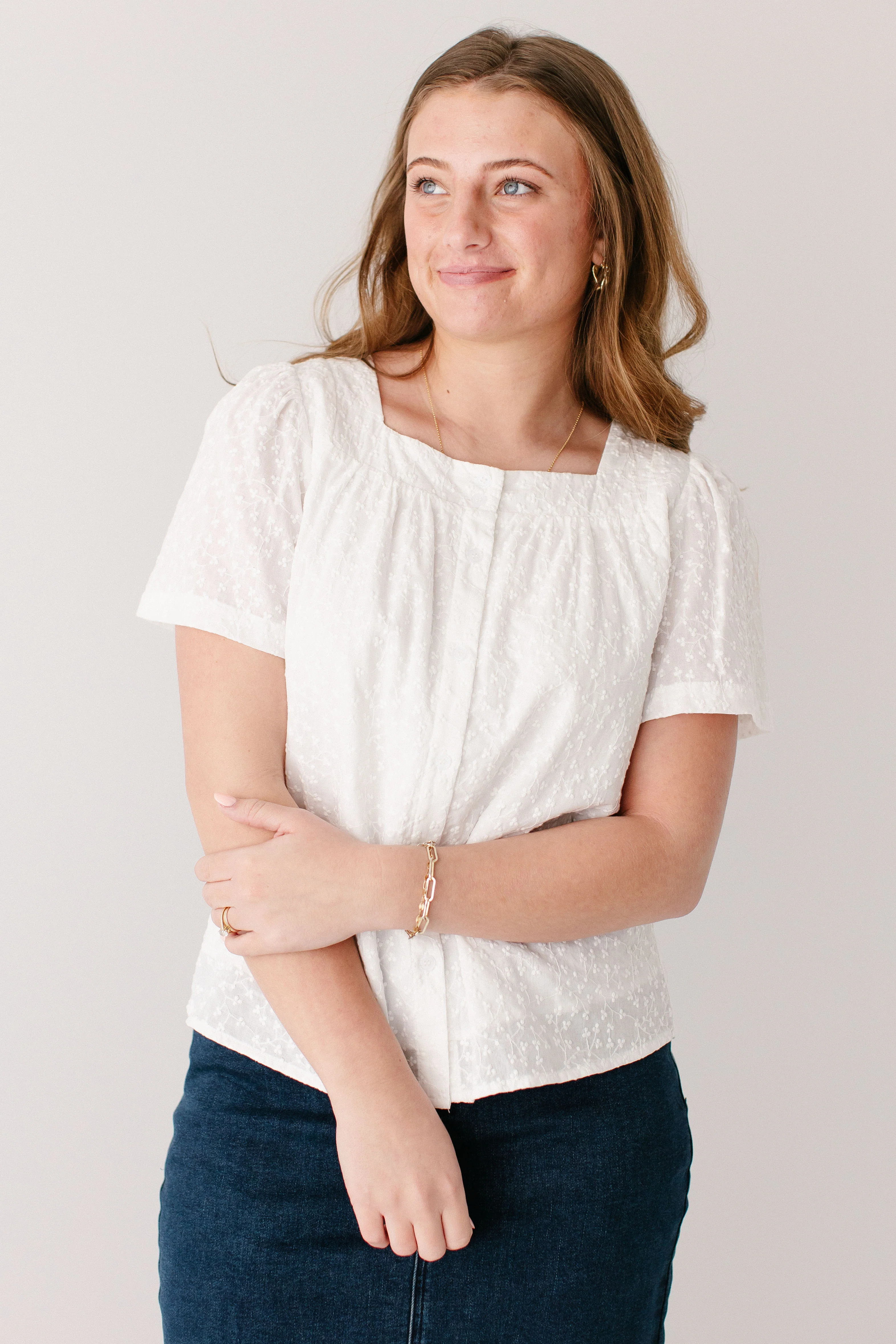 Sadie Square Neck Embroidered Top - Image 4