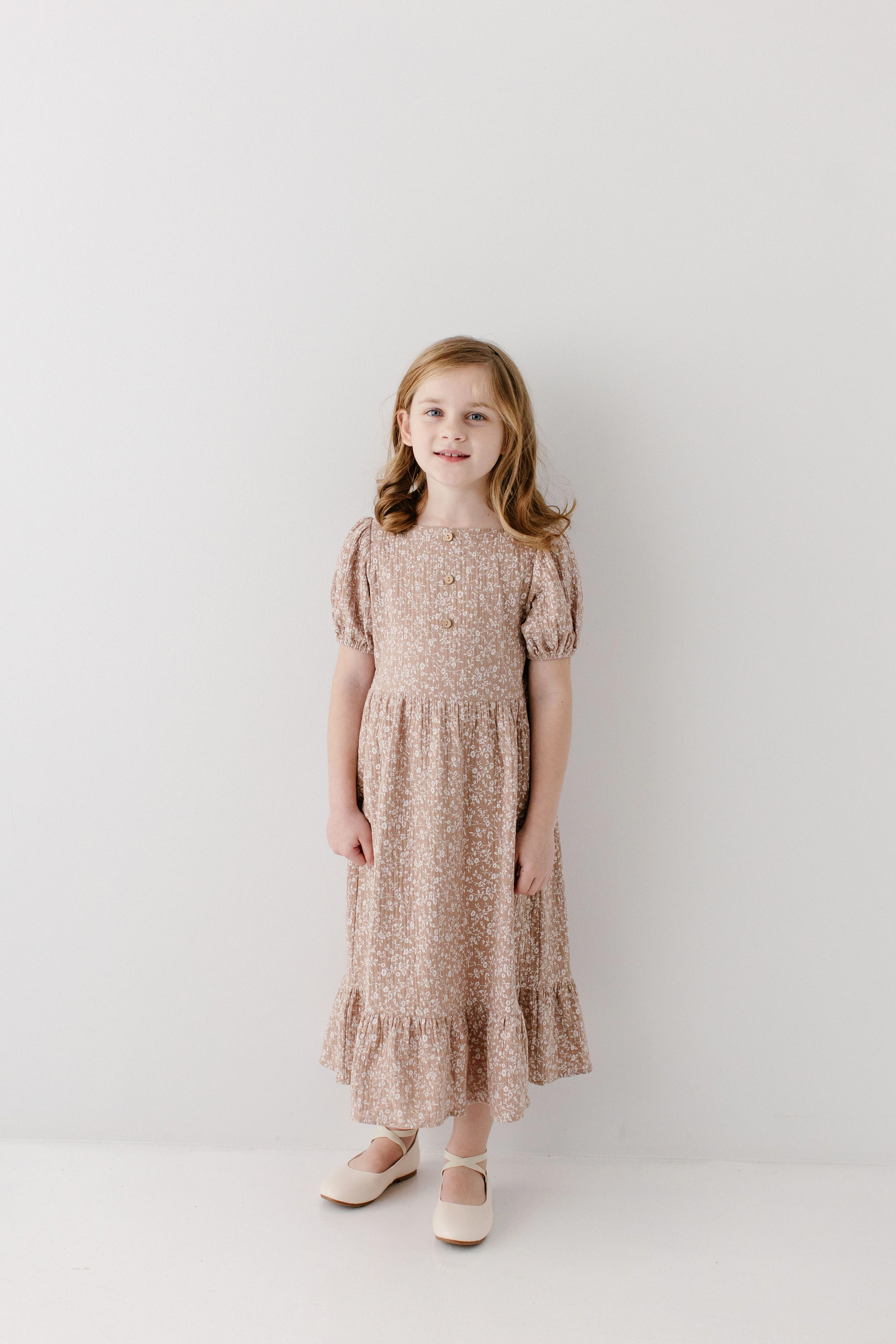 Samantha Girl Smocked Back Ditsy Floral Dress