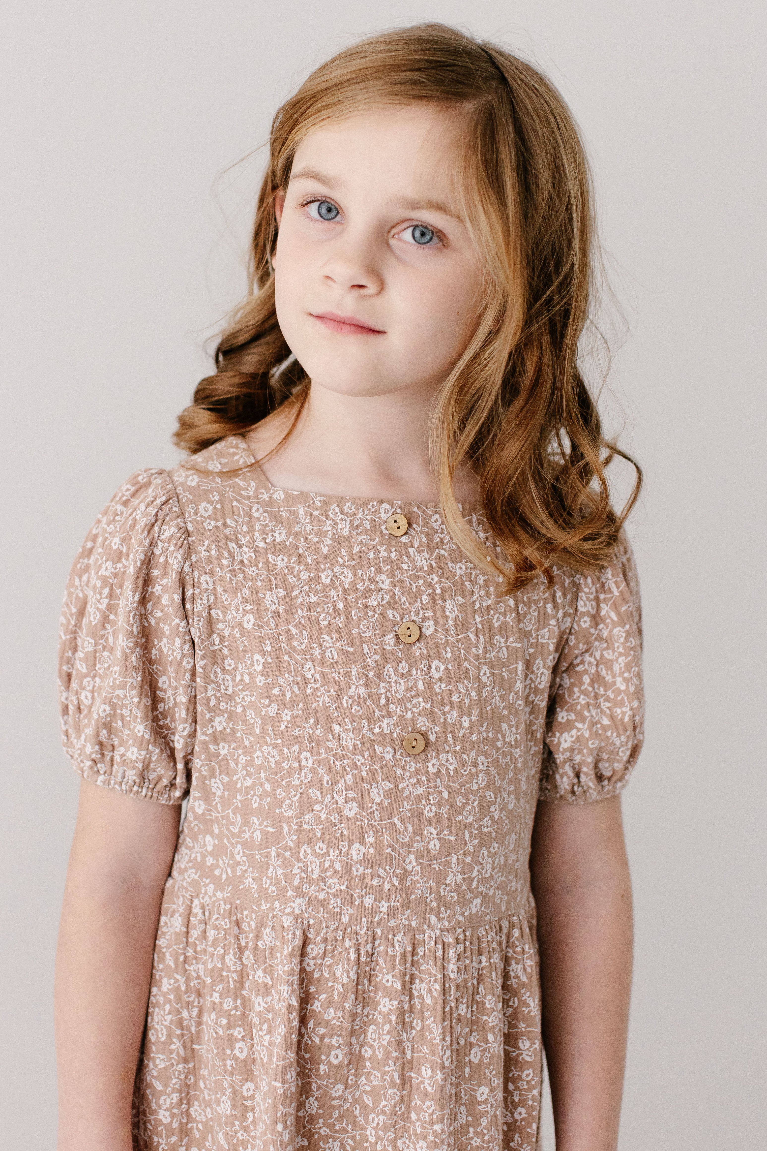 Samantha Girl Smocked Back Ditsy Floral Dress - Image 2