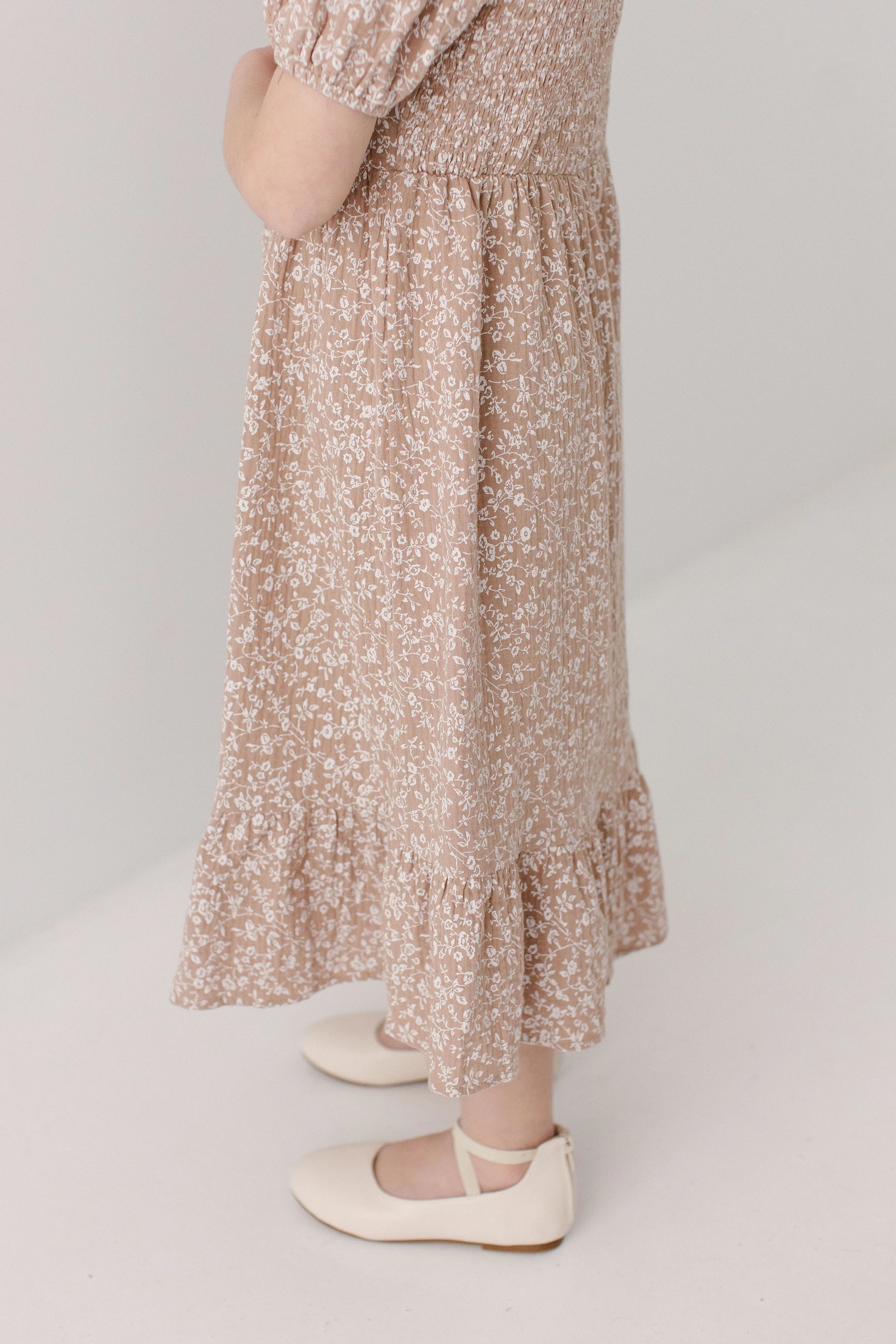 Samantha Girl Smocked Back Ditsy Floral Dress - Image 4