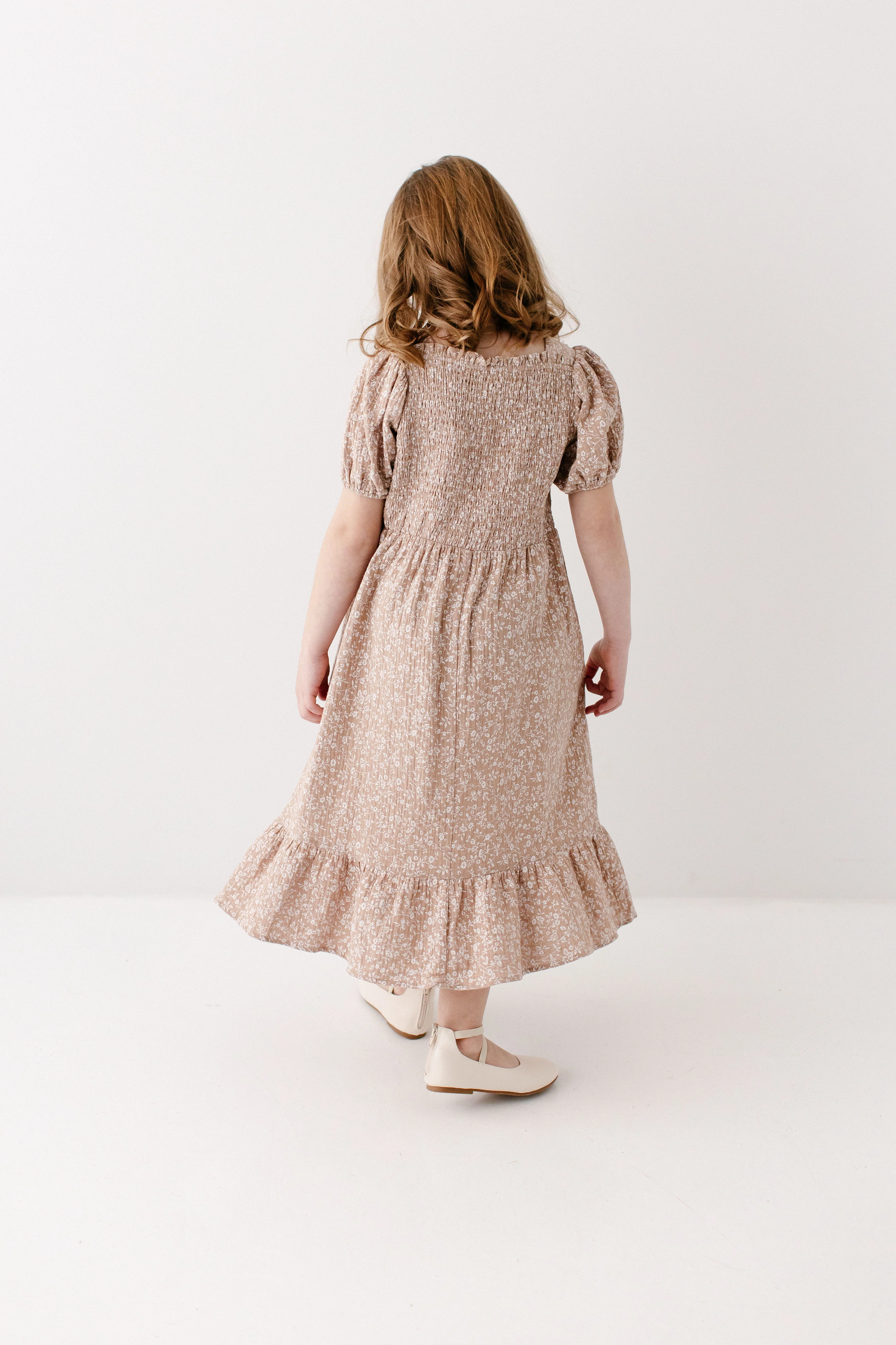 Samantha Girl Smocked Back Ditsy Floral Dress - Image 6