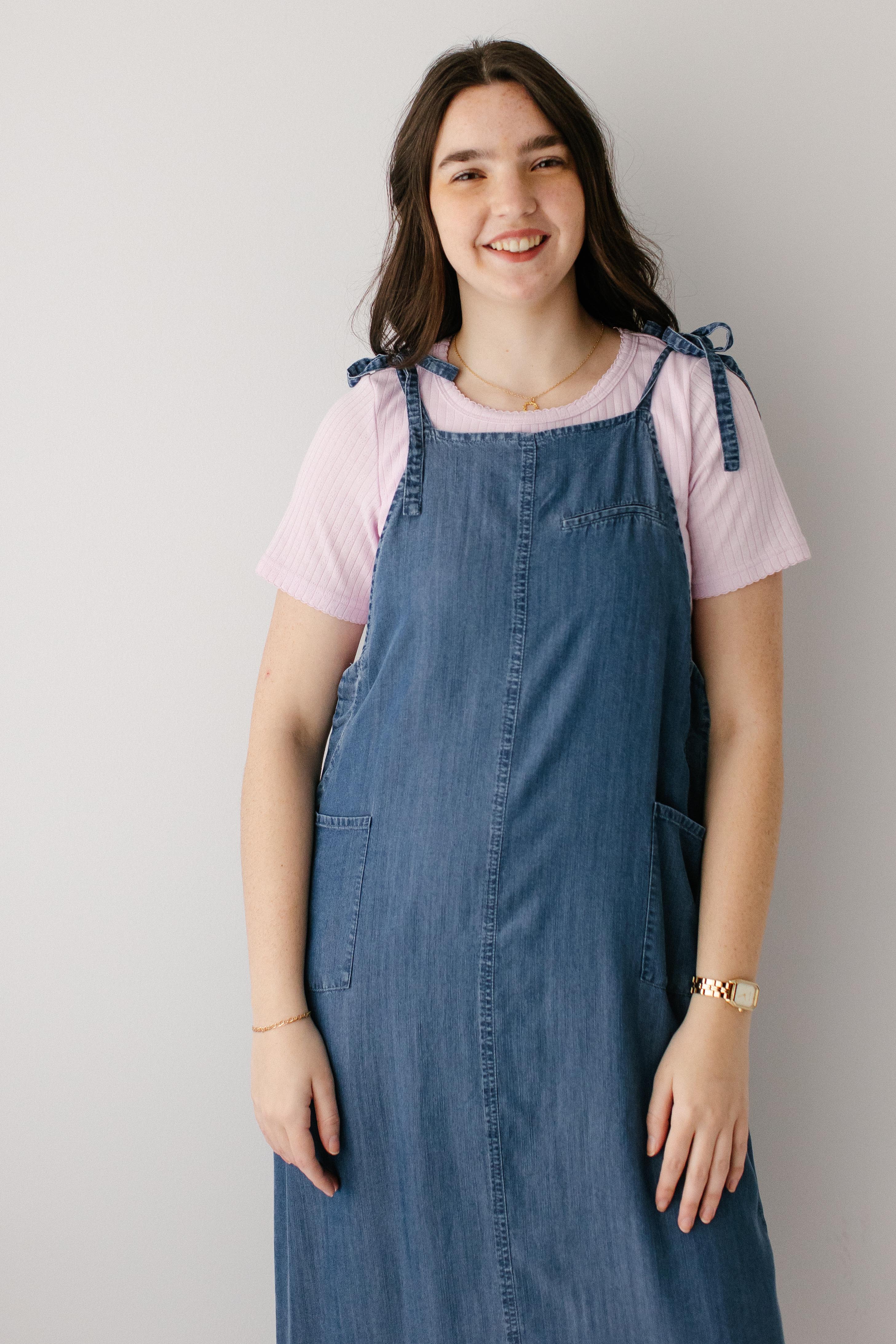 Sandra Chambray Tie Strap Maxi Dress - Image 2