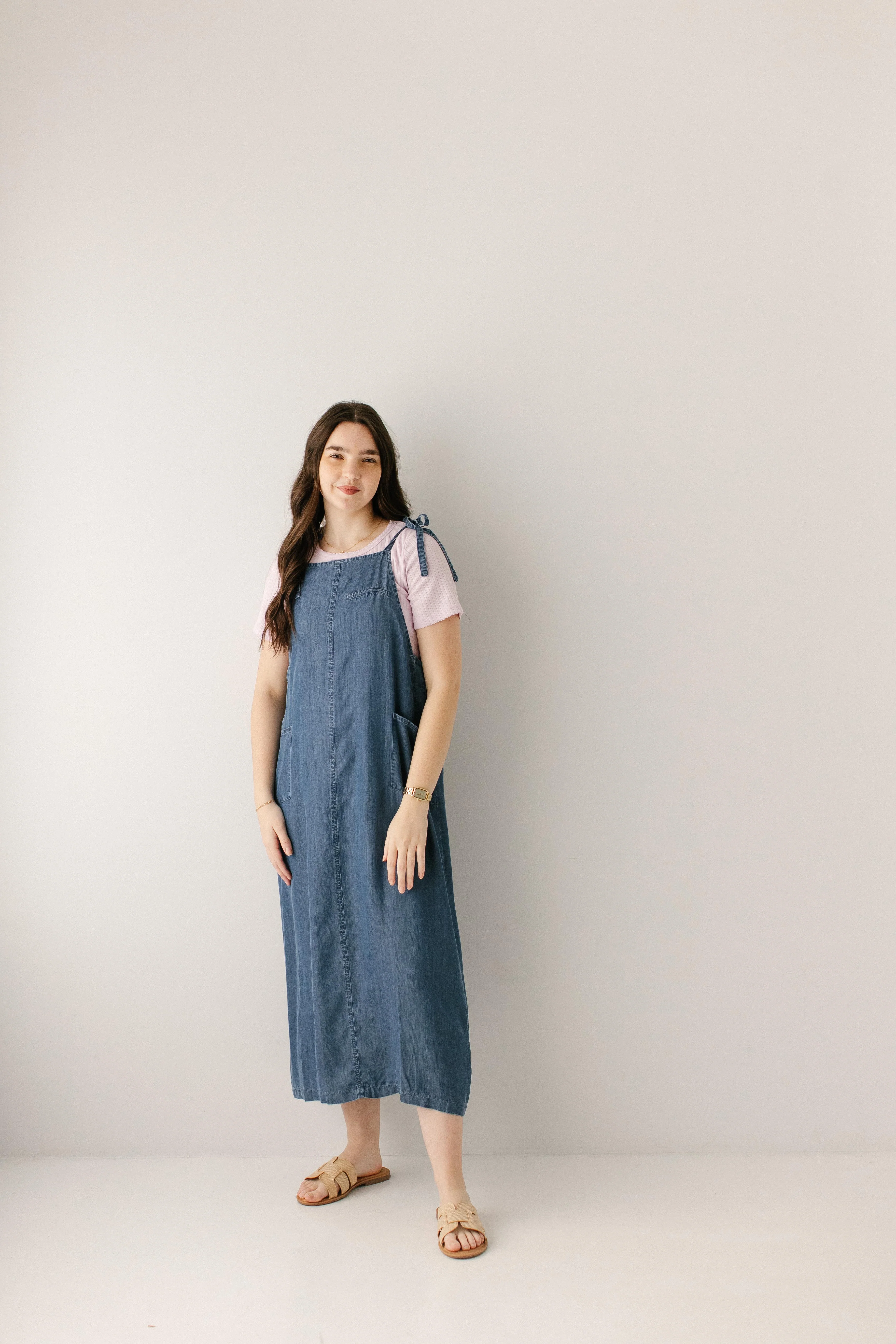 Sandra Chambray Tie Strap Maxi Dress - Image 7