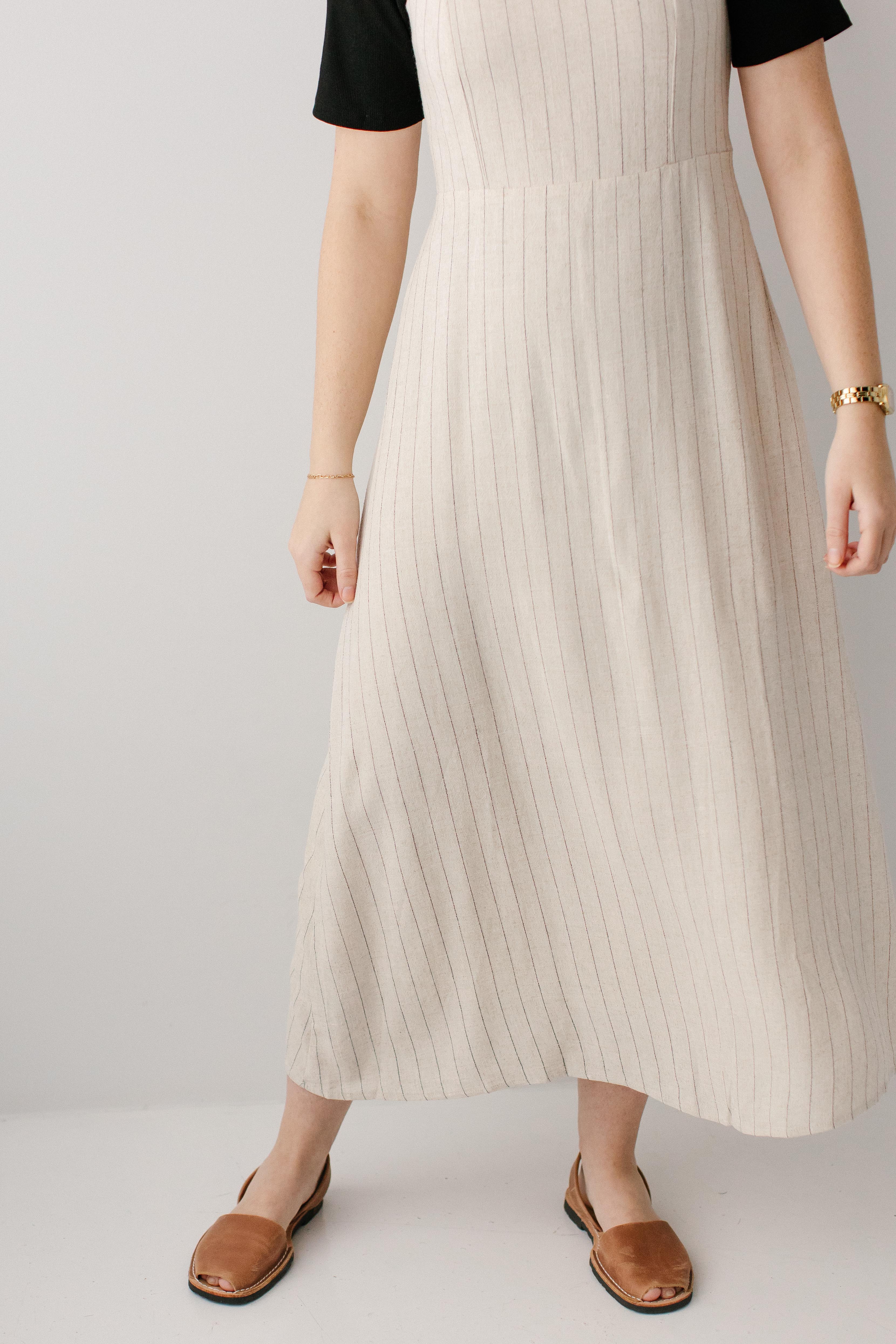 Sandy Pinstripe Overall Maxi Dress - Image 3