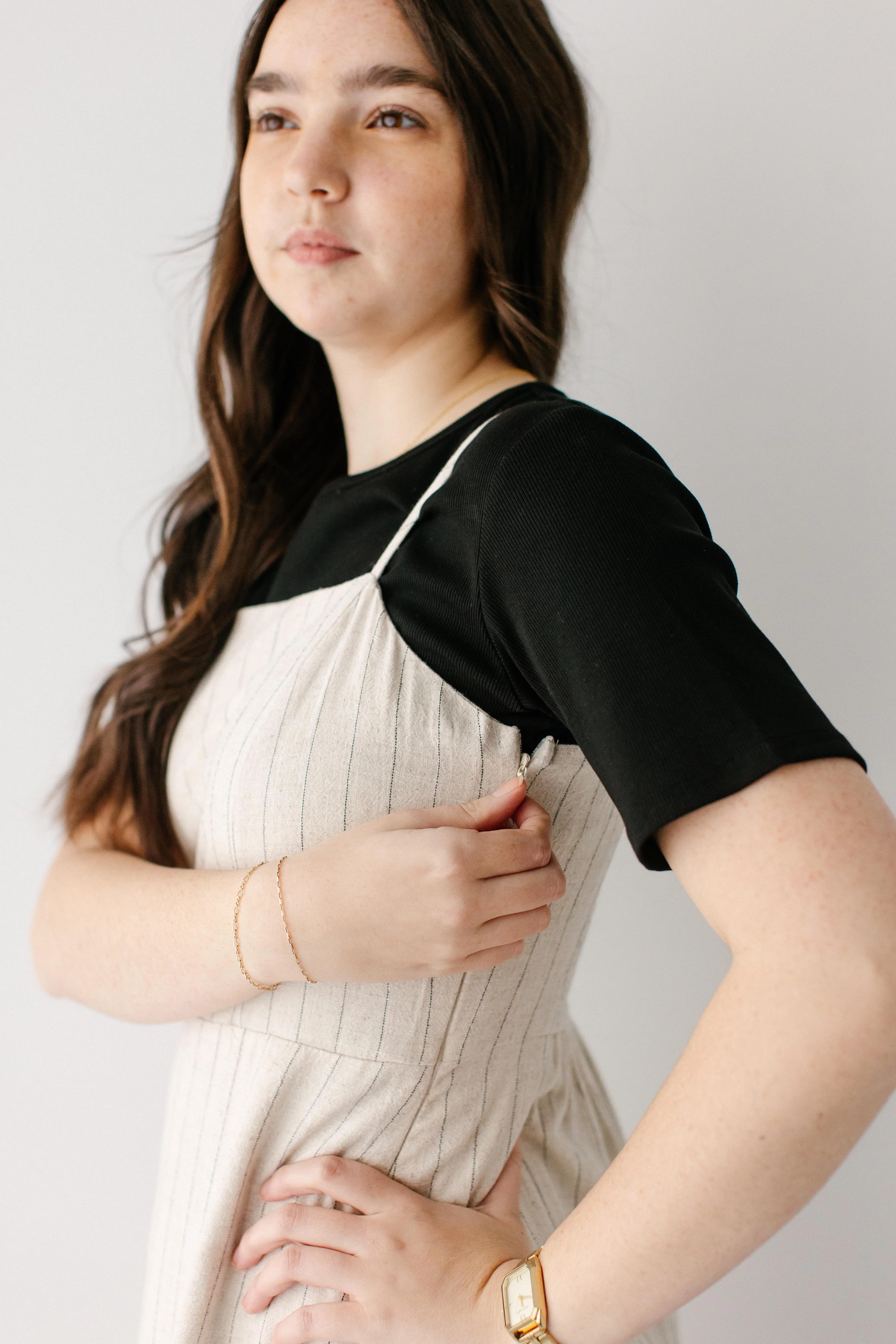 Sandy Pinstripe Overall Maxi Dress - Image 4