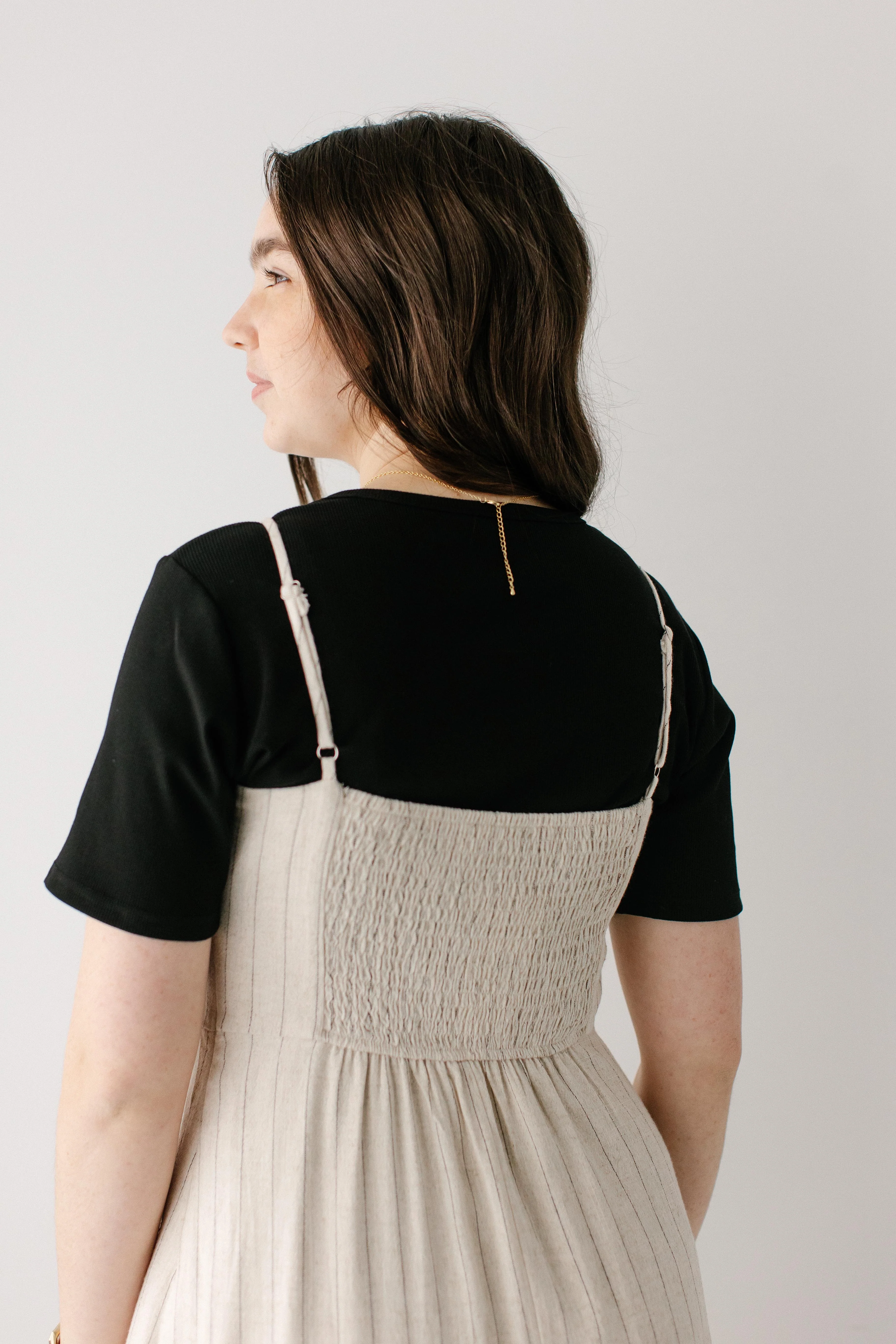 Sandy Pinstripe Overall Maxi Dress - Image 6