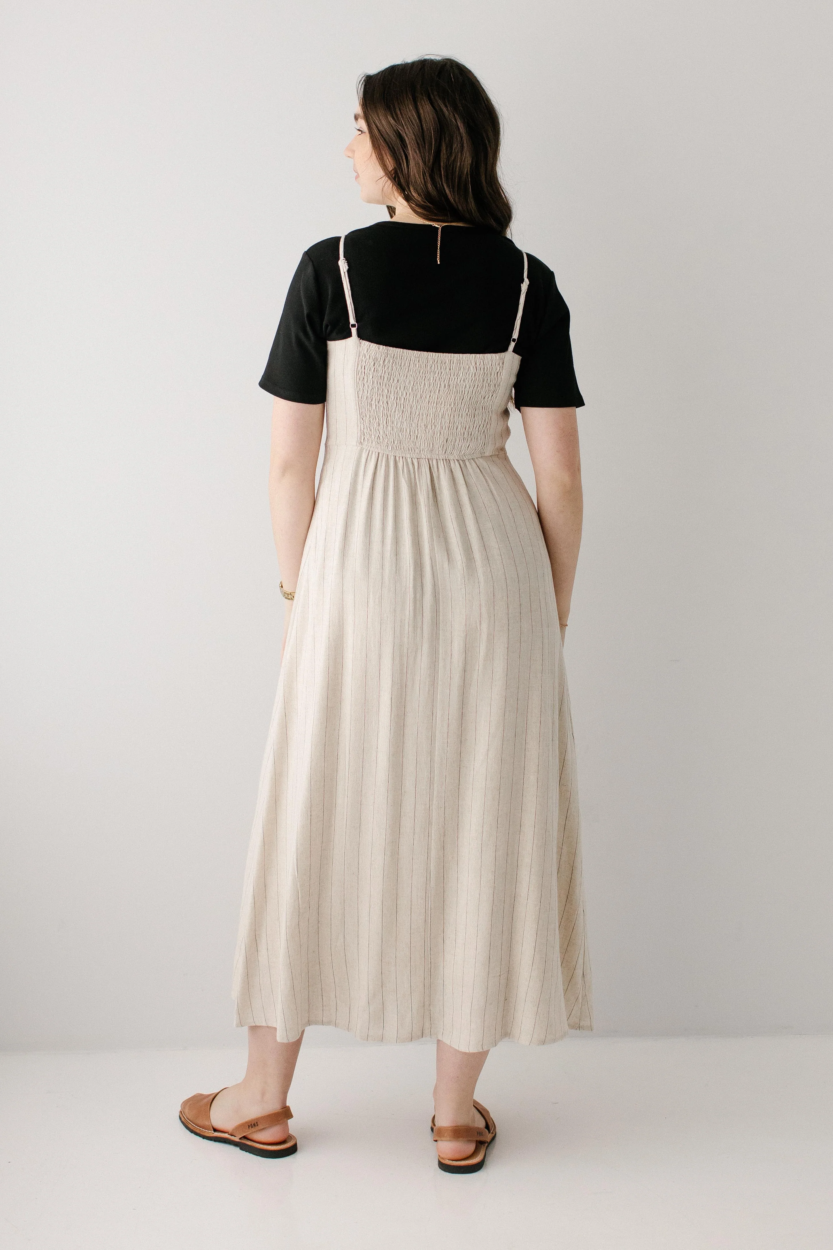 Sandy Pinstripe Overall Maxi Dress - Image 7