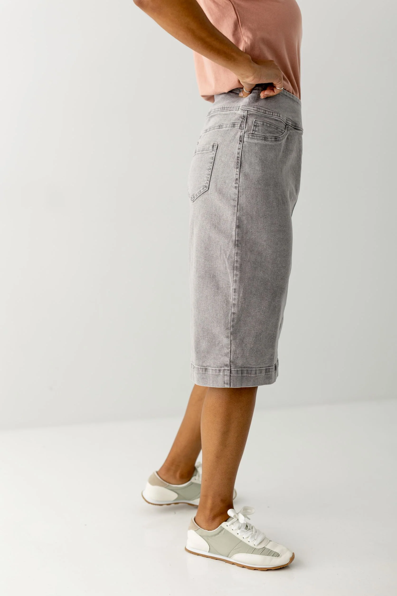 Sara Classic Knee Length Denim Skirt FINAL SALE - Image 16