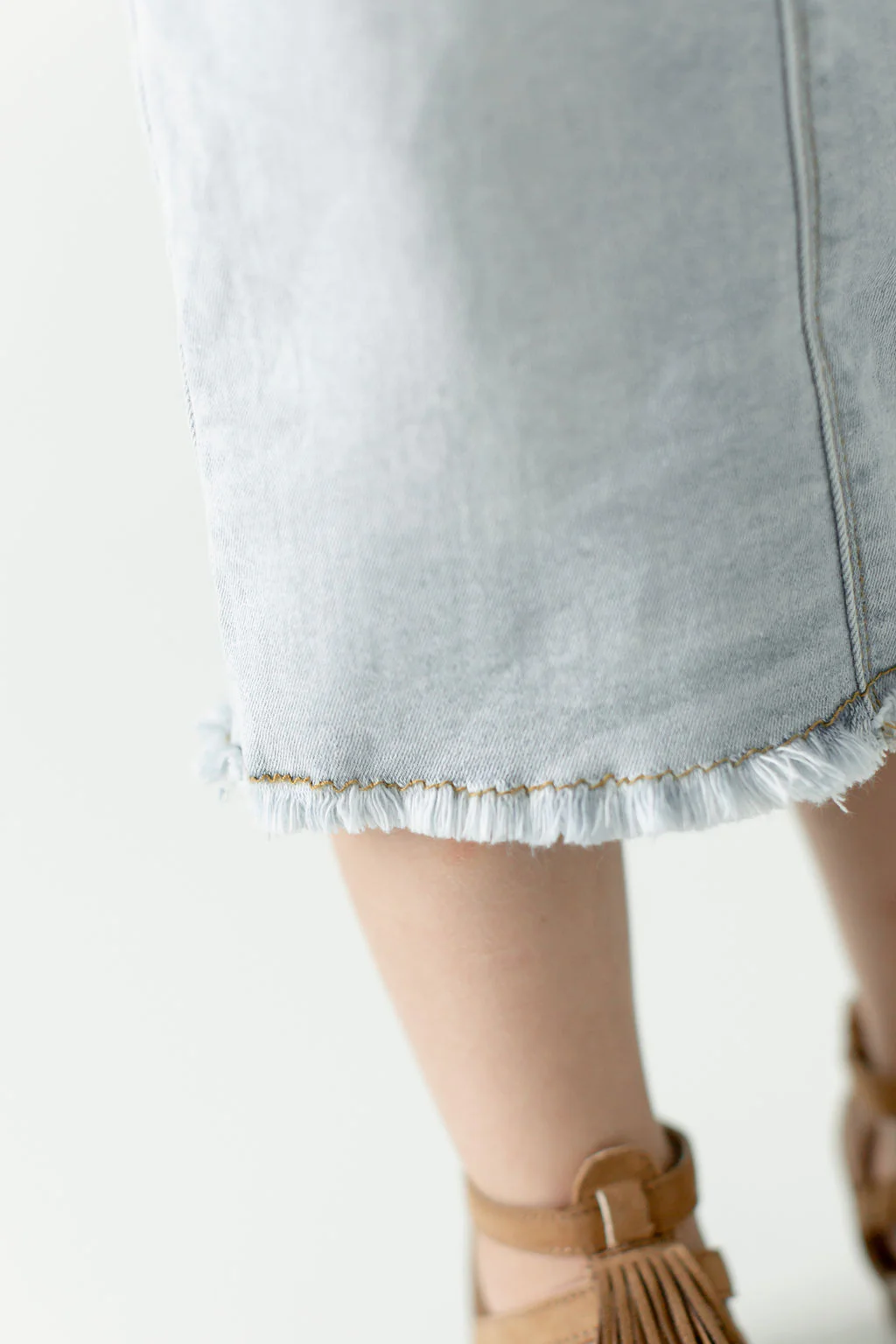 Sara Girl Classic Denim Skirt in Light Wash - Image 8