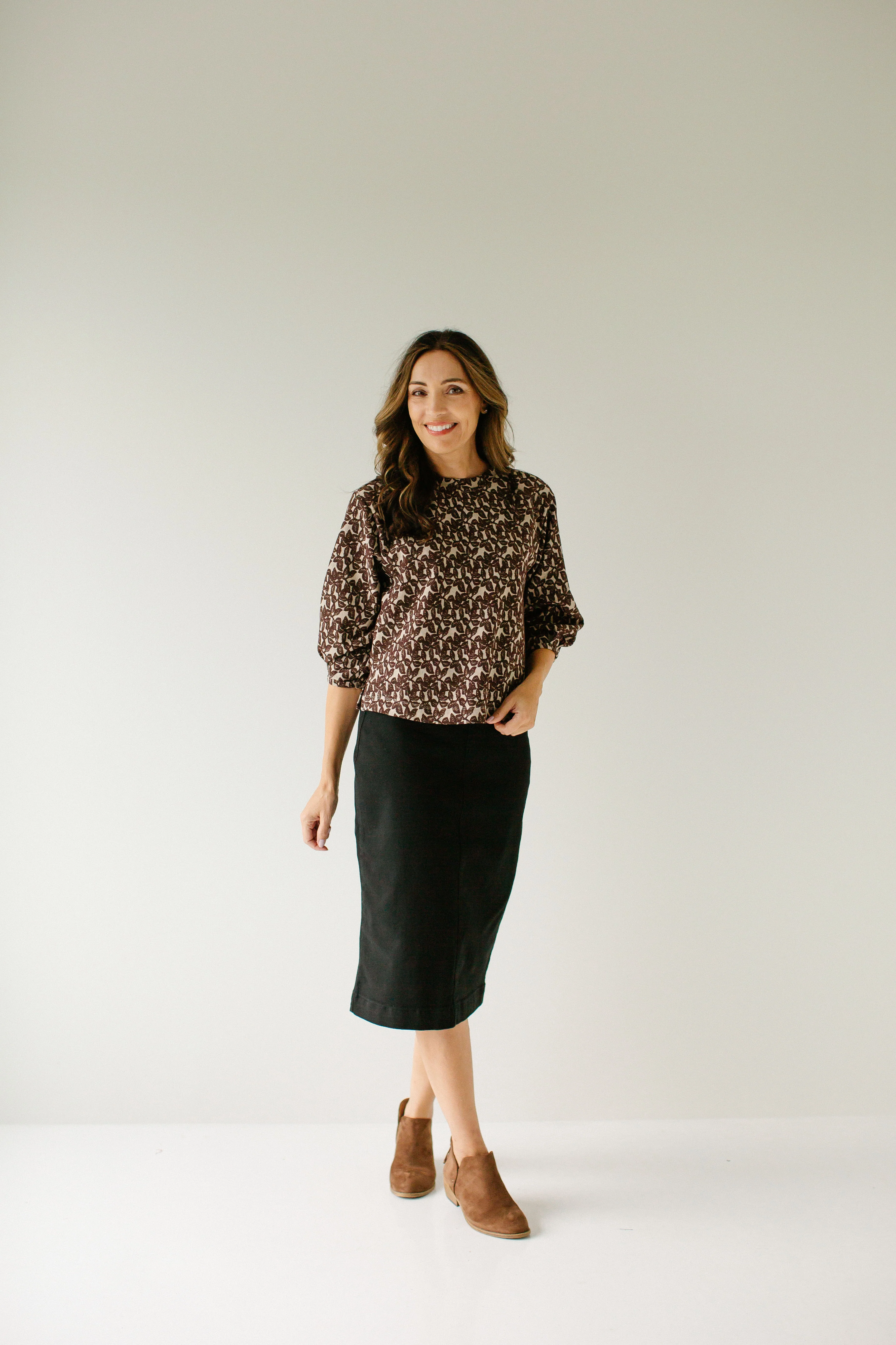 Sara Stretch Denim Skirt in Black - Image 9