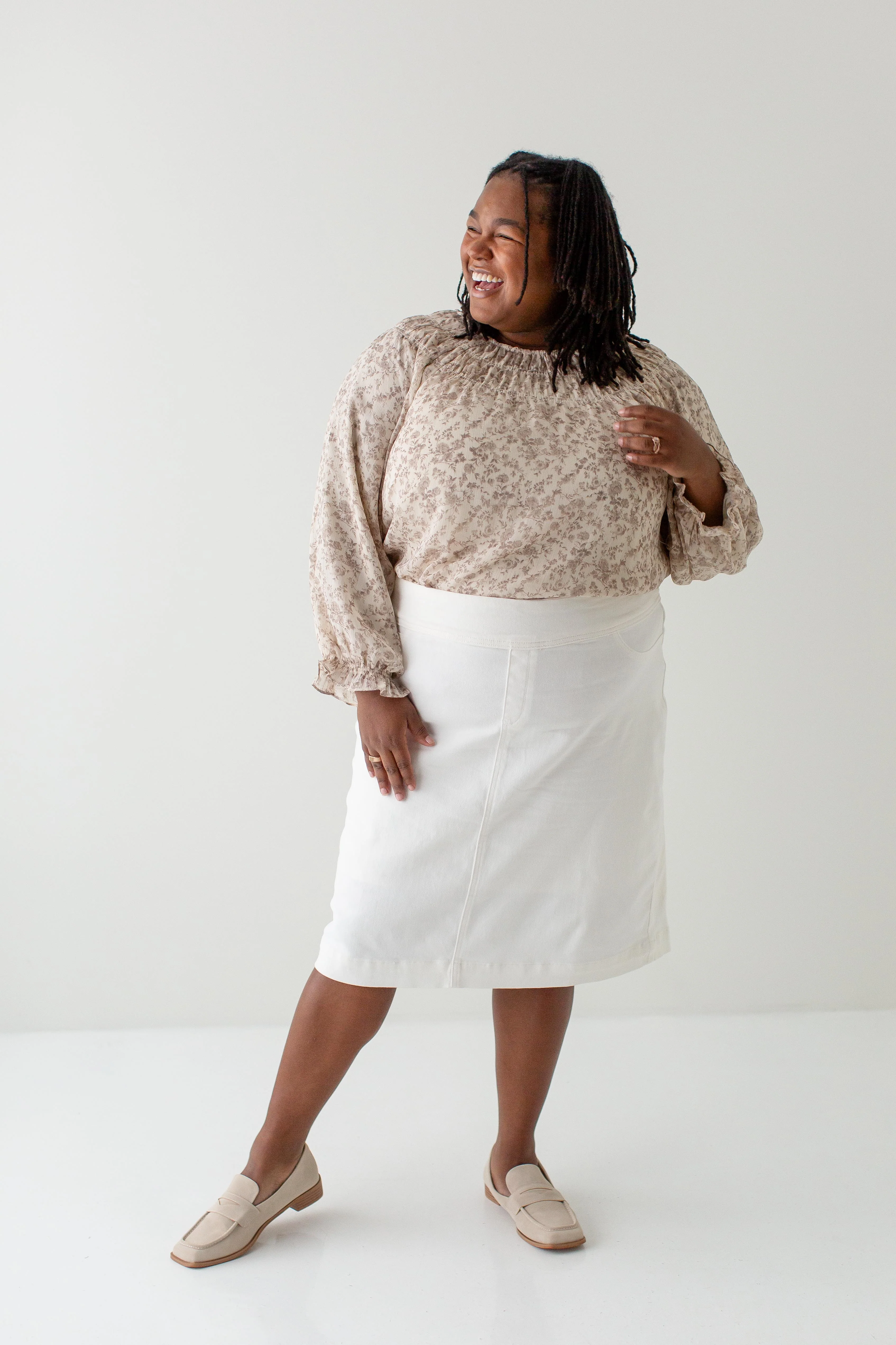 'Sara' Stretch Denim Skirt FINAL SALE - Image 8