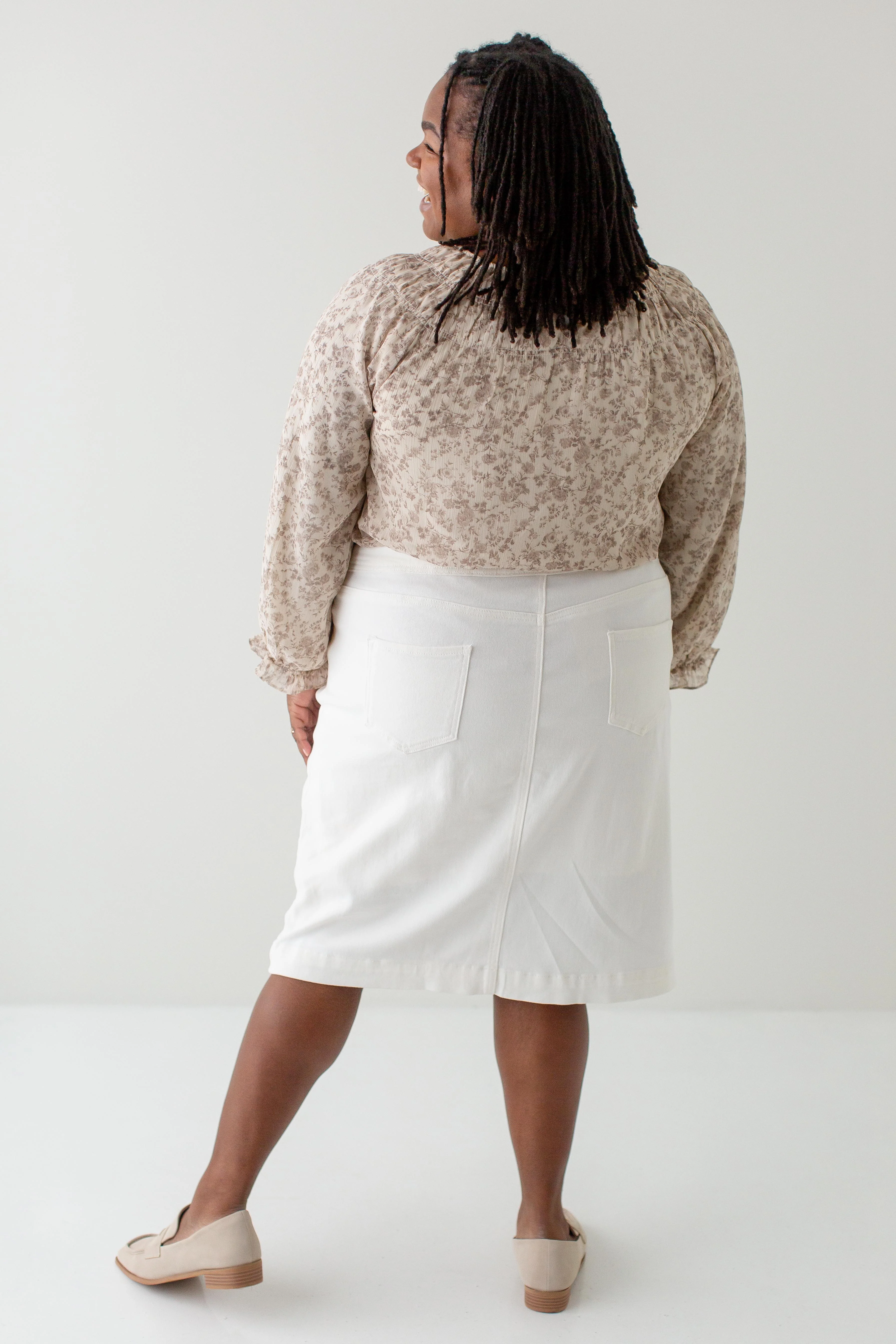 'Sara' Stretch Denim Skirt FINAL SALE - Image 9