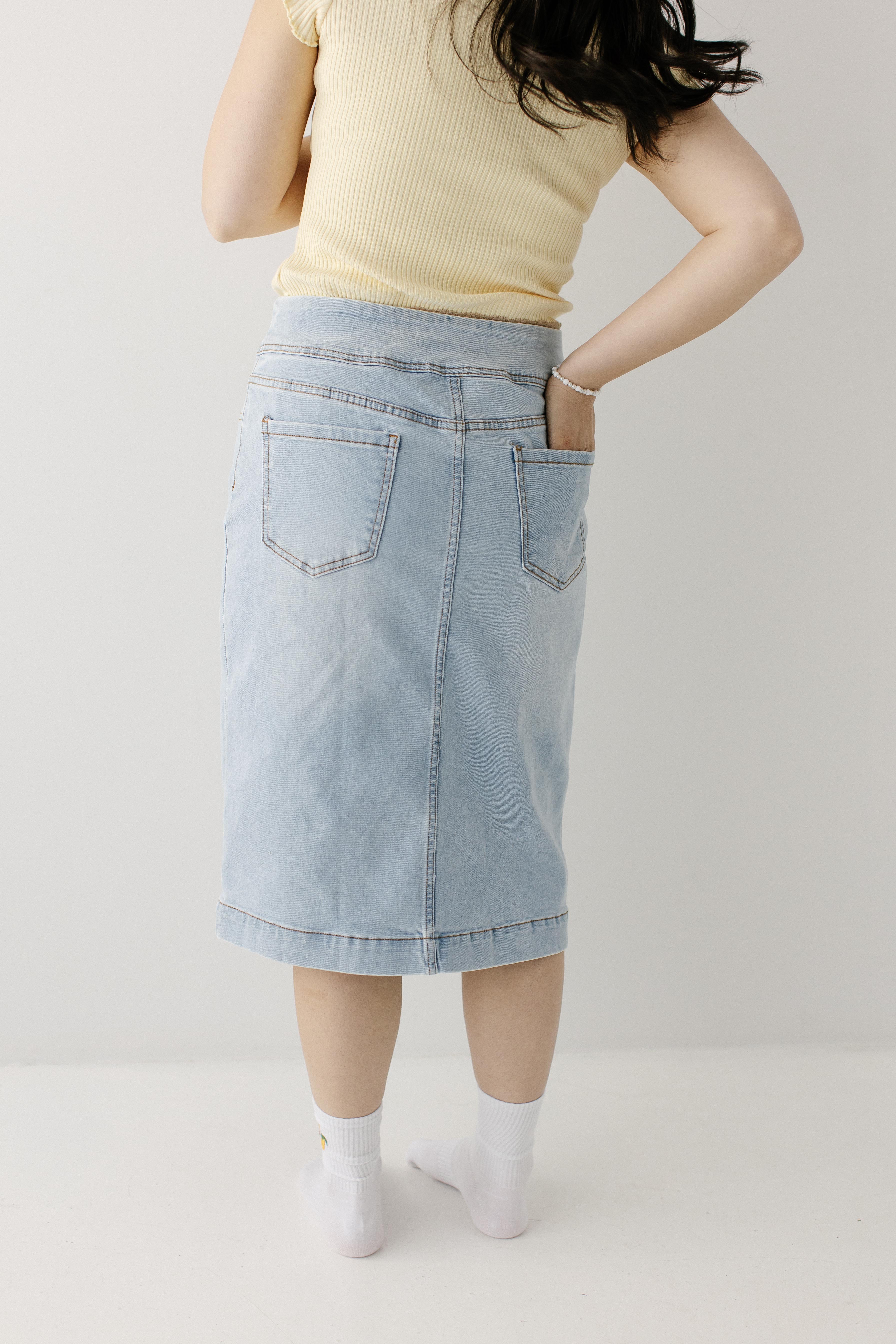 Sara Stretch Denim Skirt - Image 10