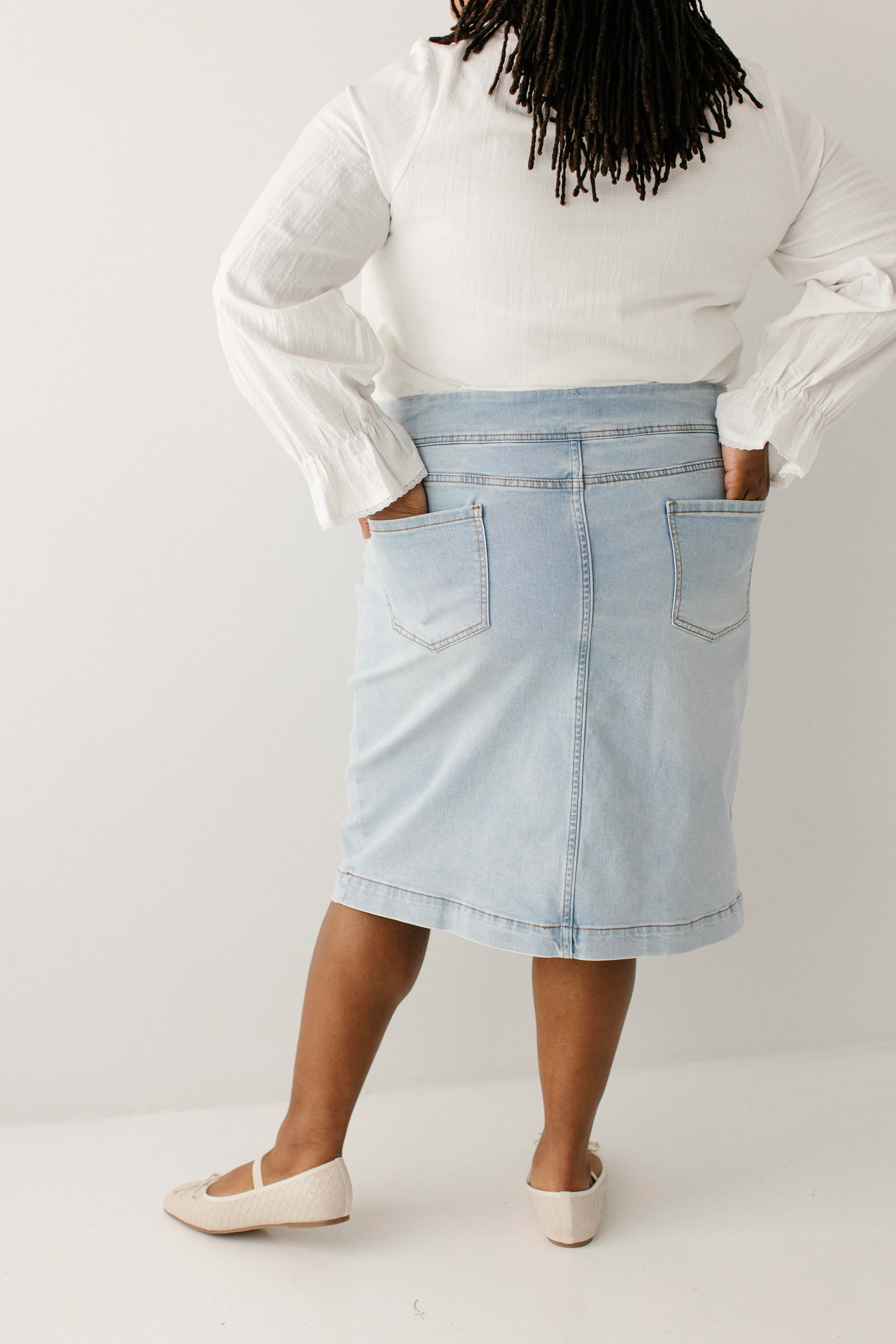 Sara Stretch Denim Skirt - Image 13