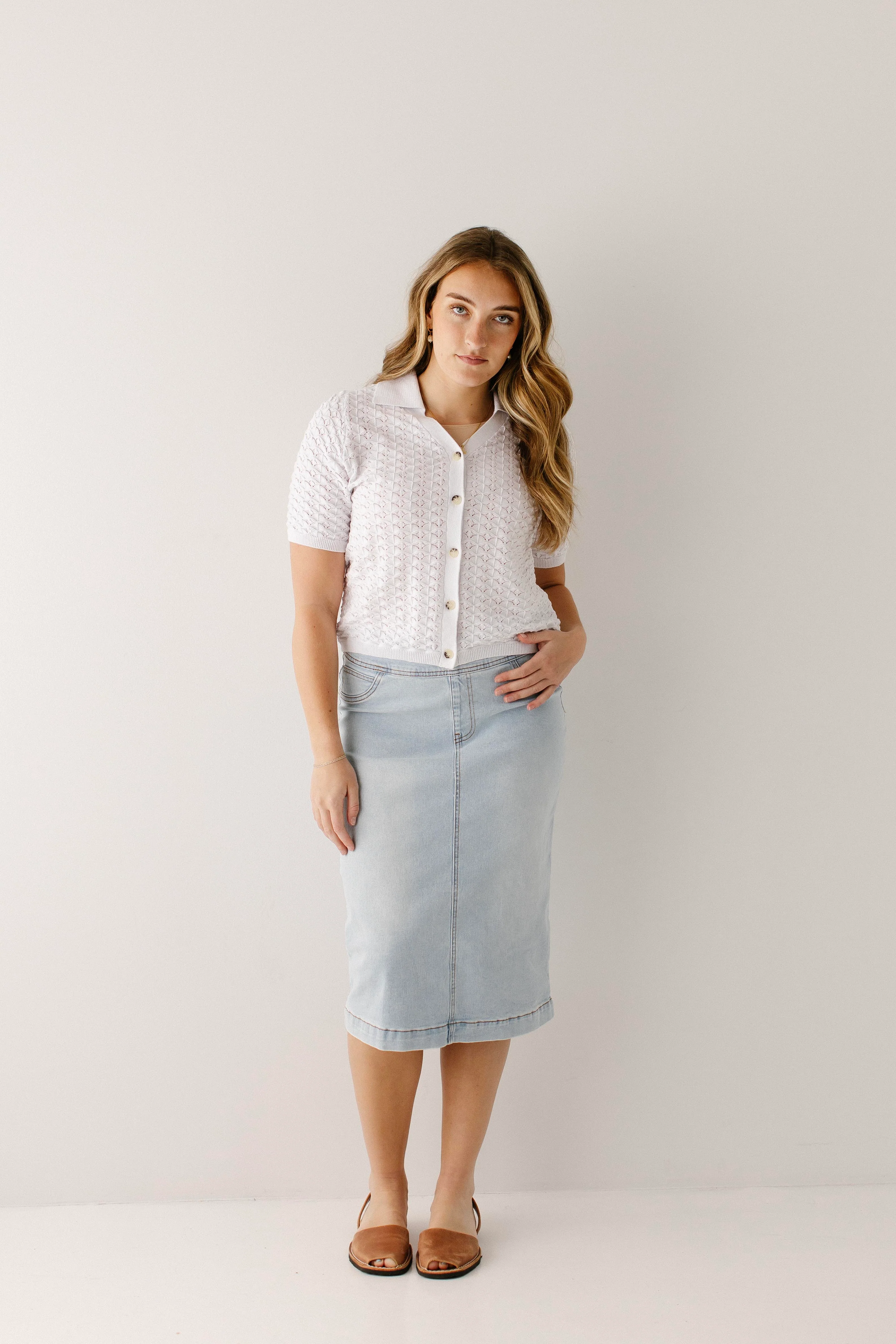 Sara Stretch Denim Skirt - Image 14