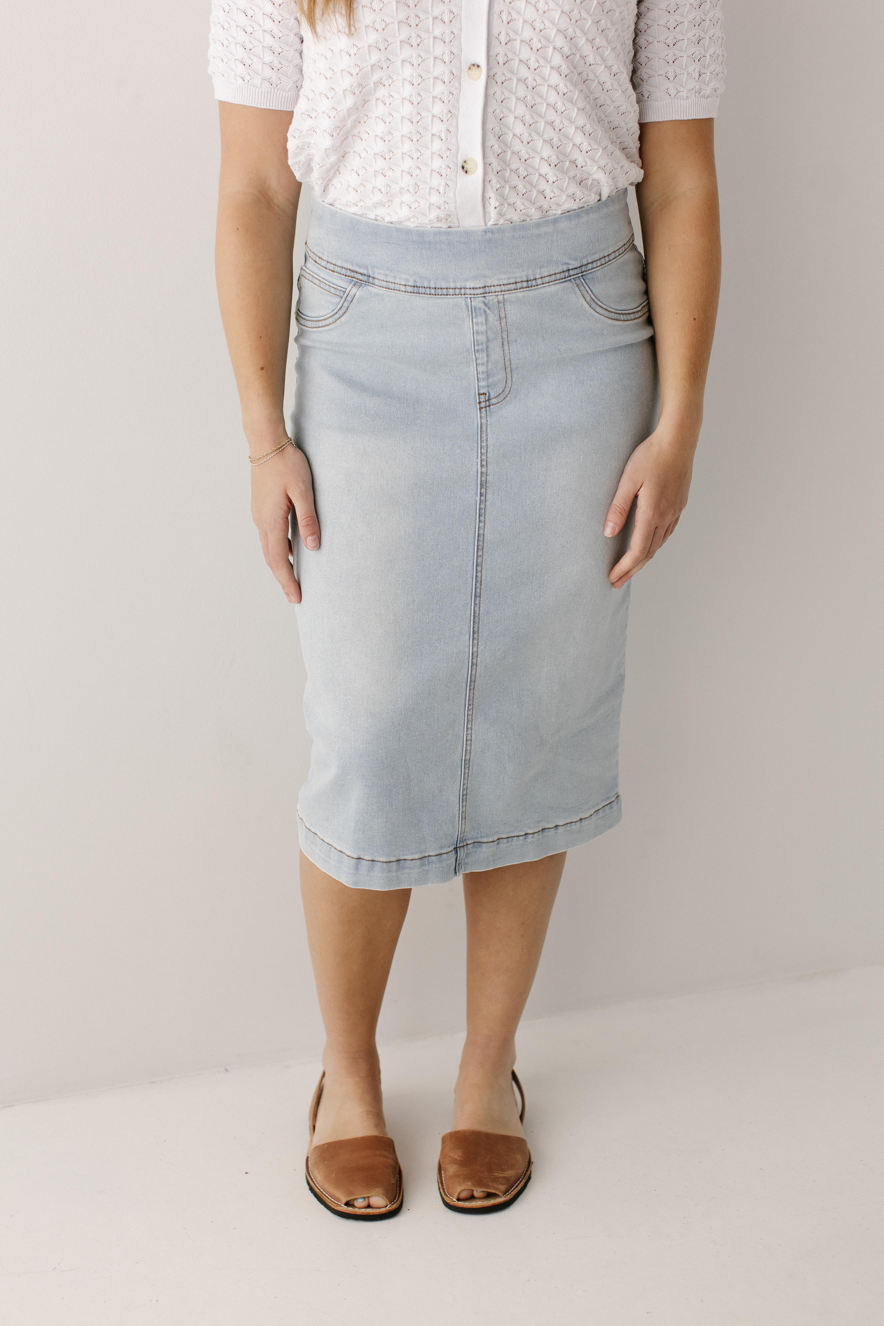 Sara Stretch Denim Skirt - Image 15