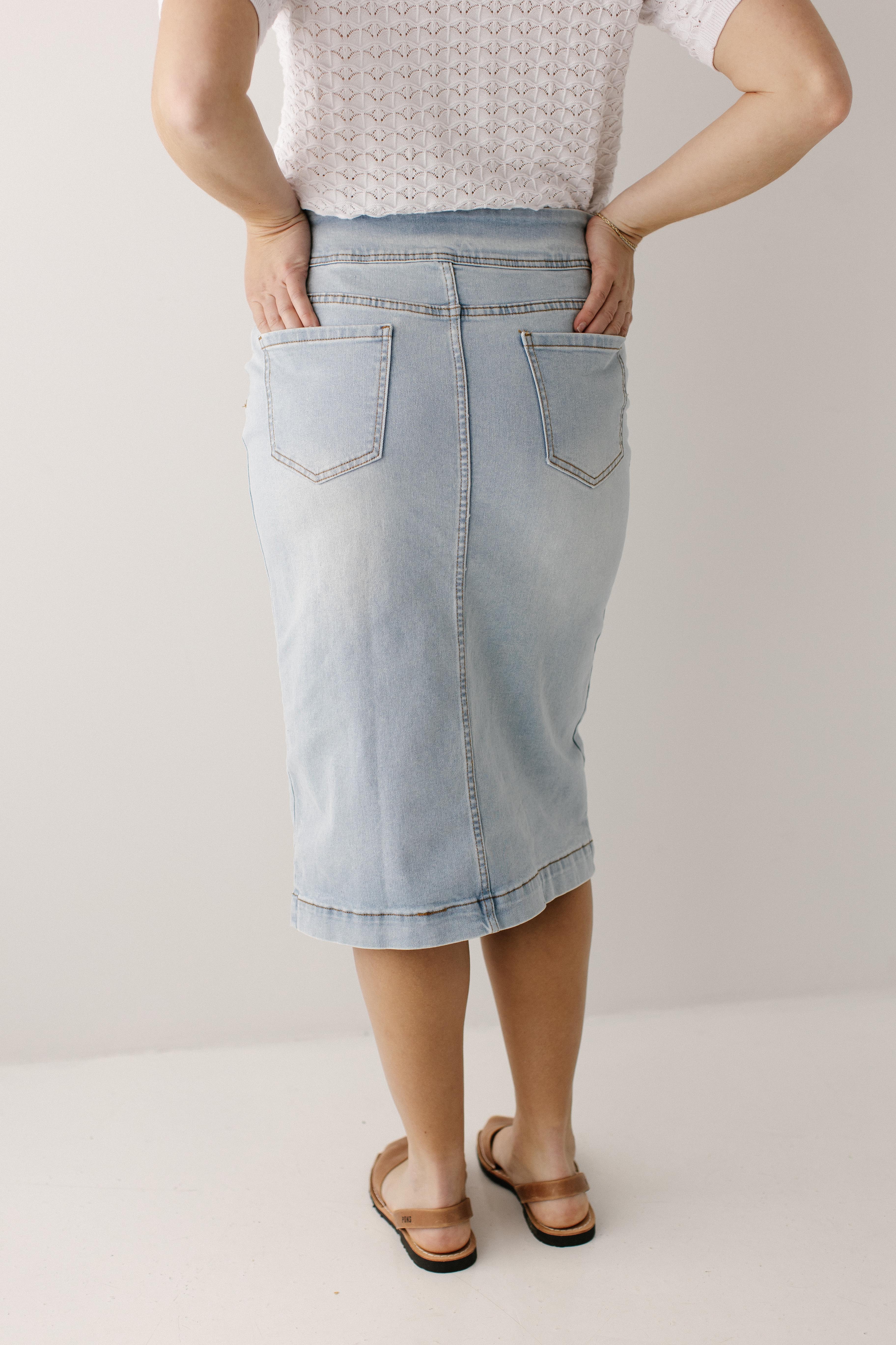 Sara Stretch Denim Skirt - Image 17