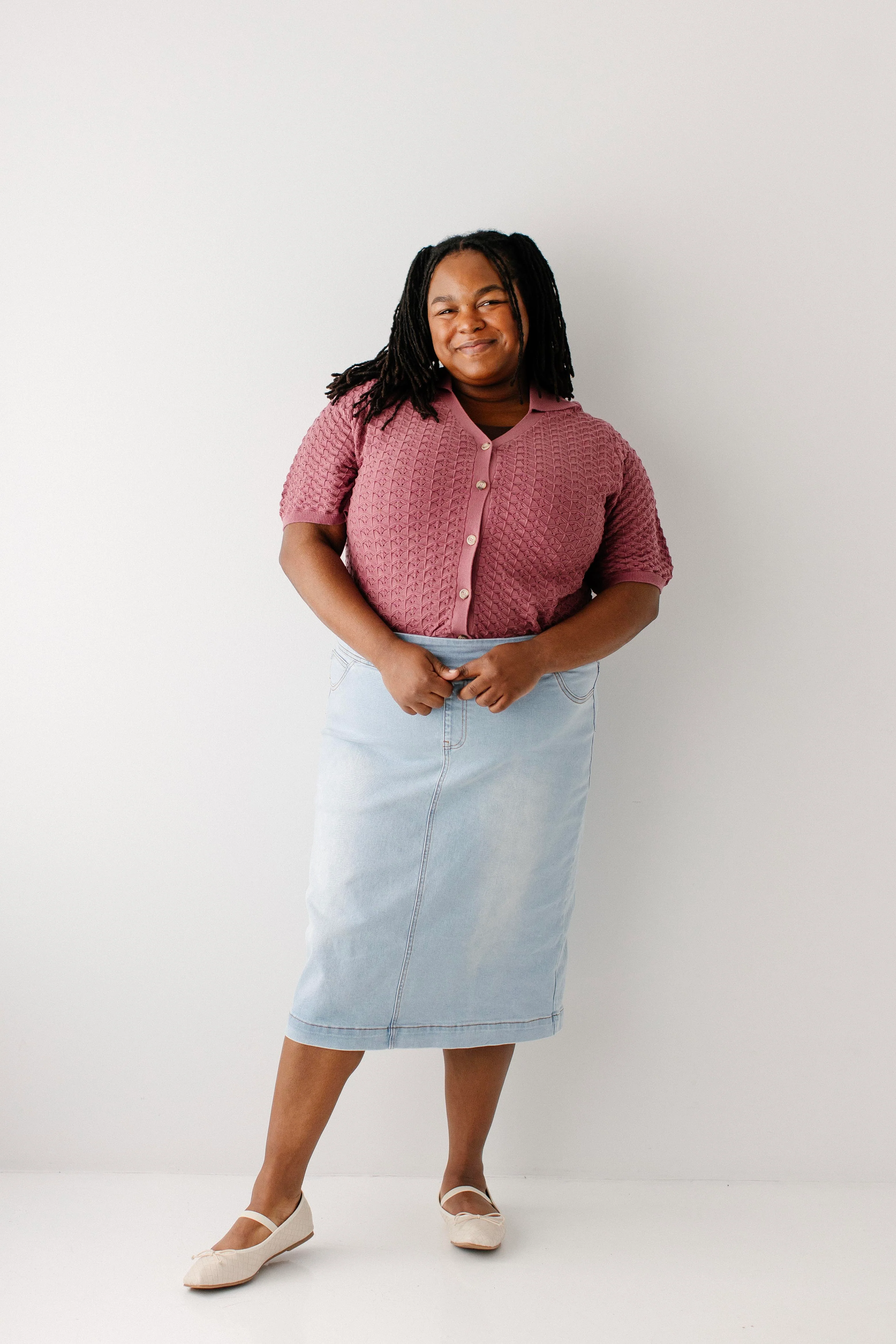 Sara Stretch Denim Skirt - Image 18