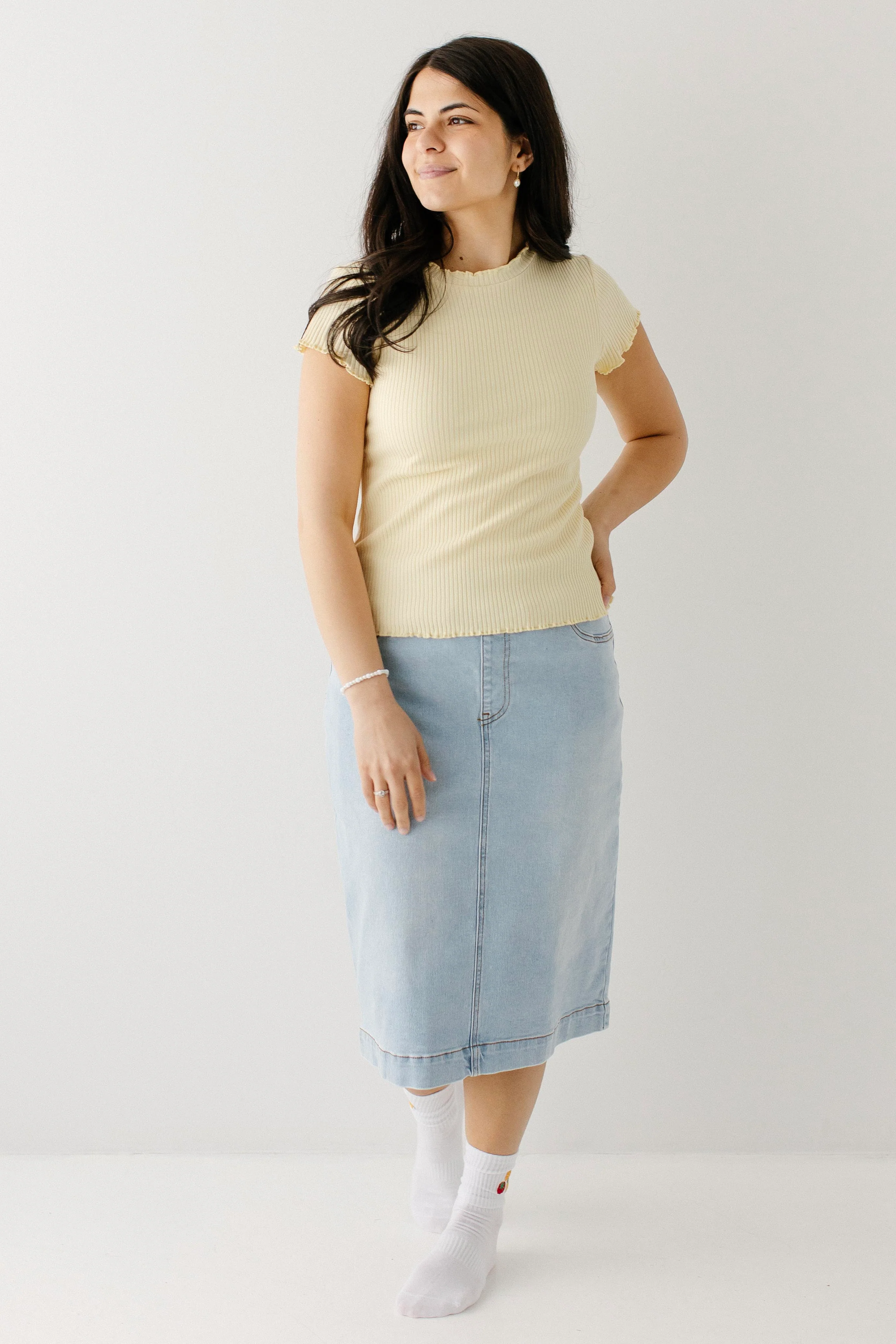 Sara Stretch Denim Skirt - Image 7