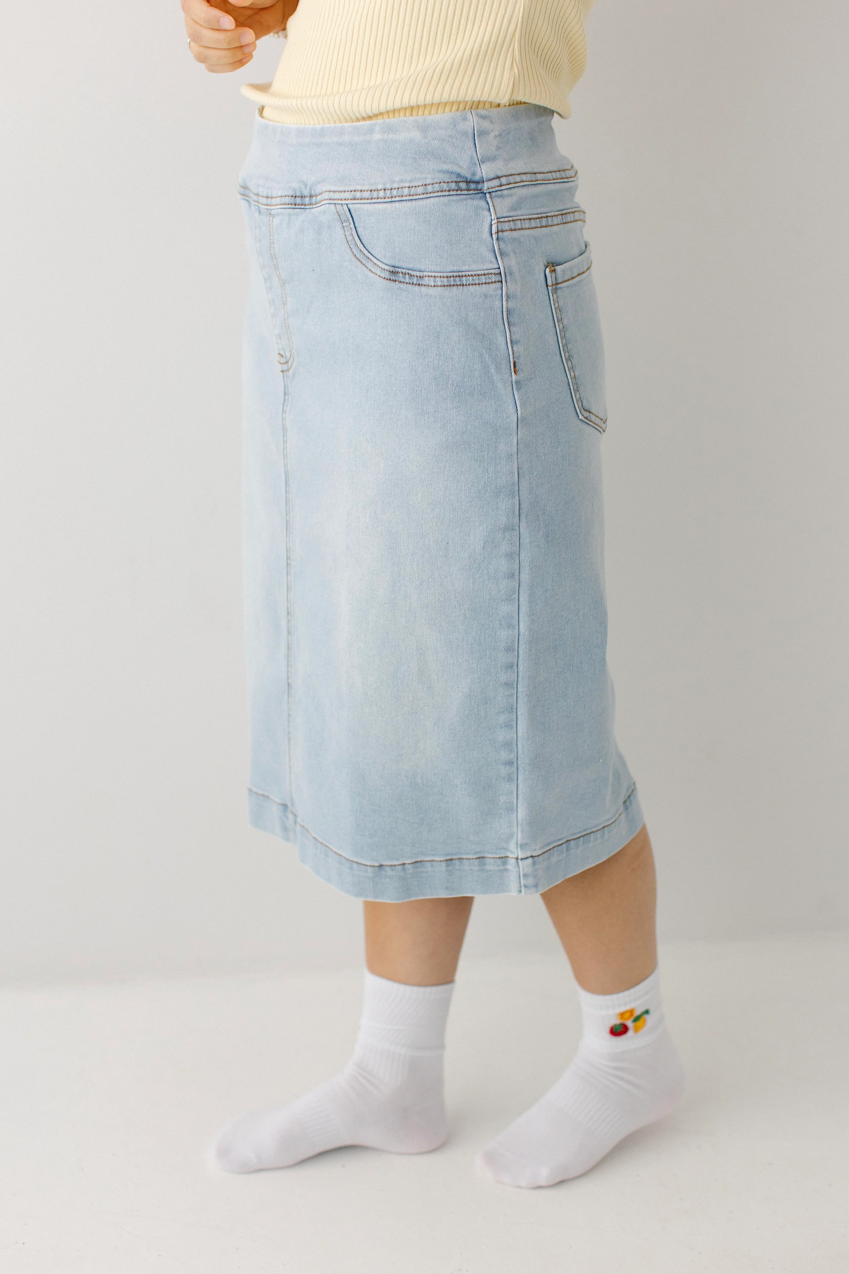 Sara Stretch Denim Skirt - Image 9