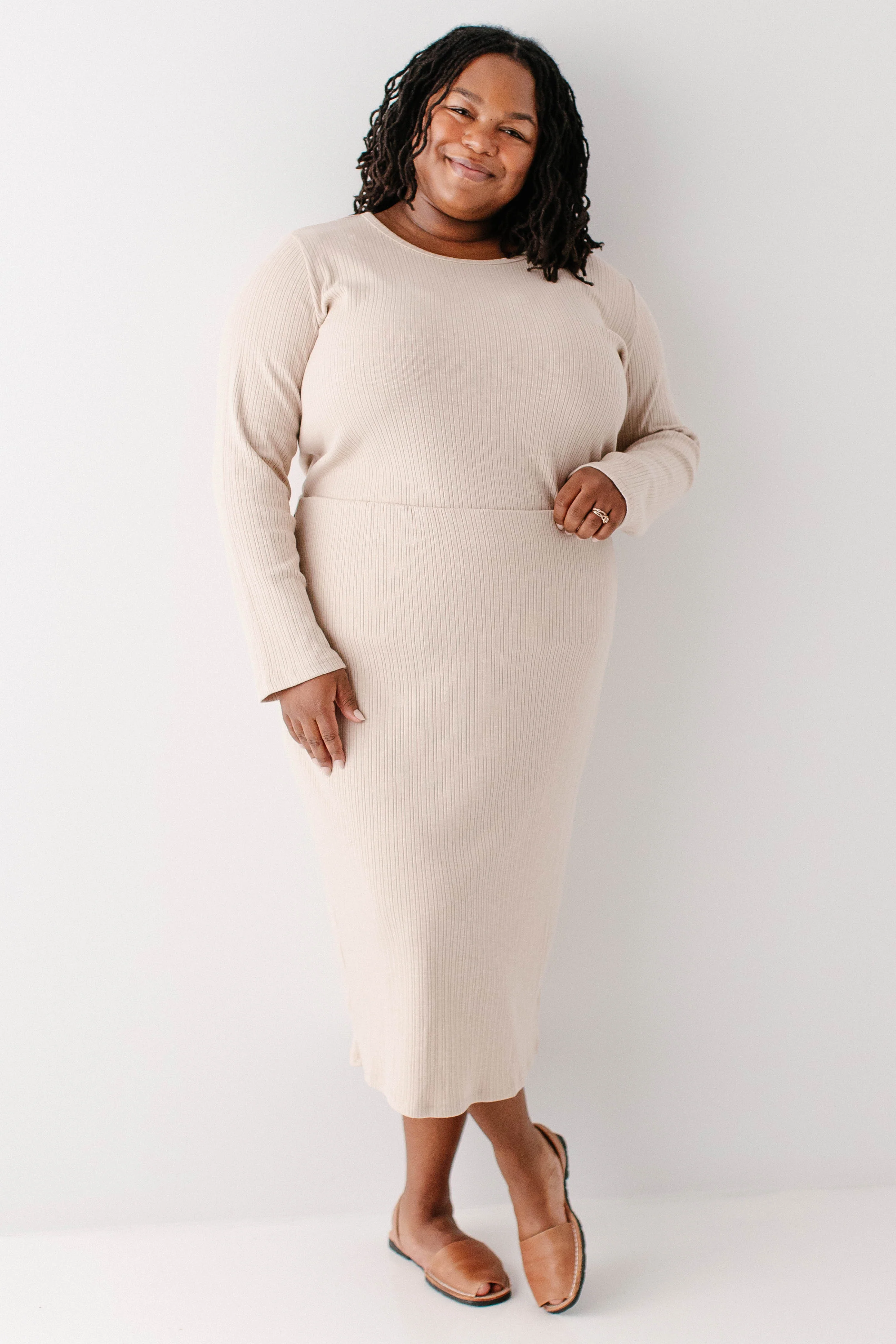 Sasha Ribbed Knit Midi Skirt FINAL SALE