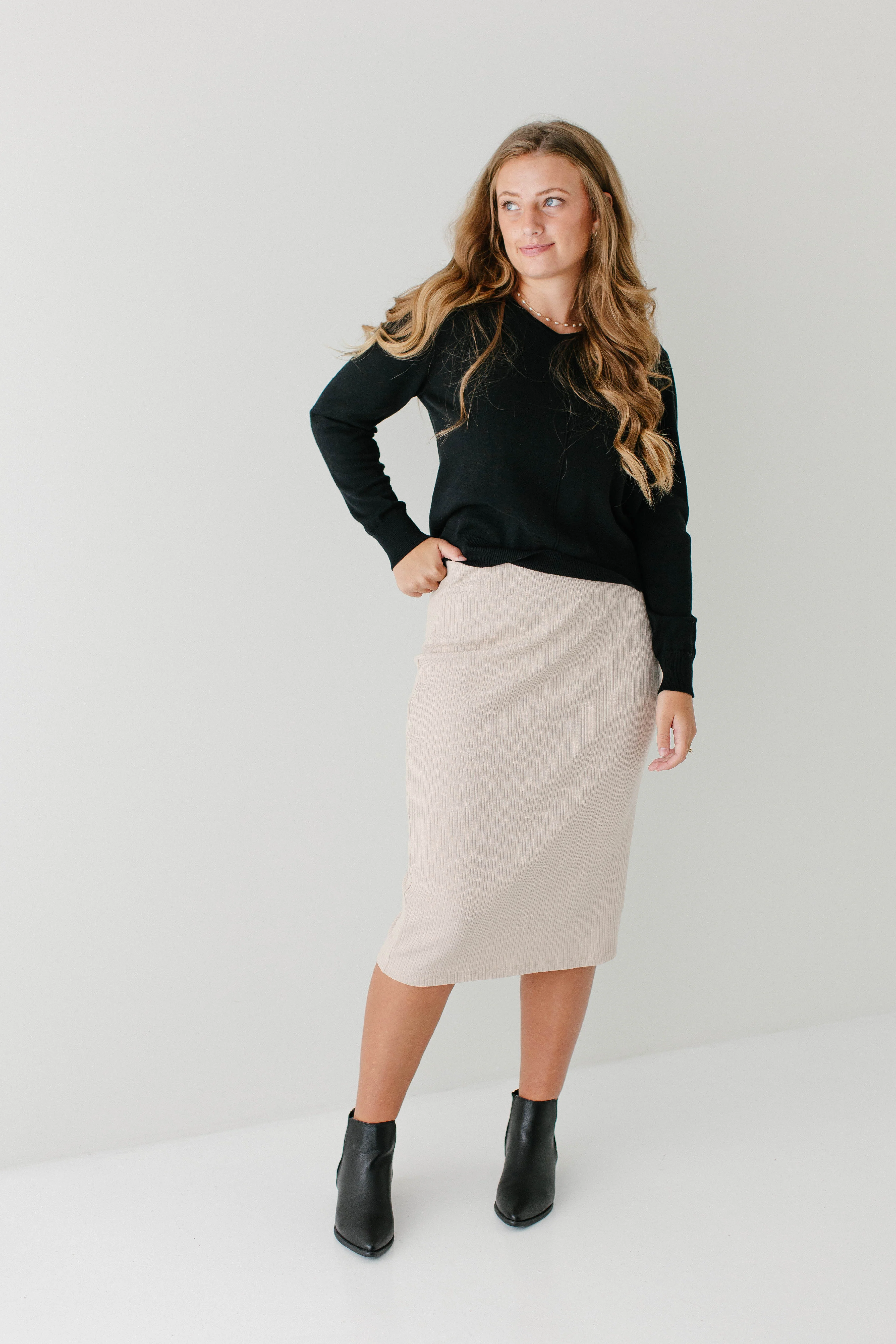 Sasha Ribbed Knit Midi Skirt FINAL SALE - Image 6
