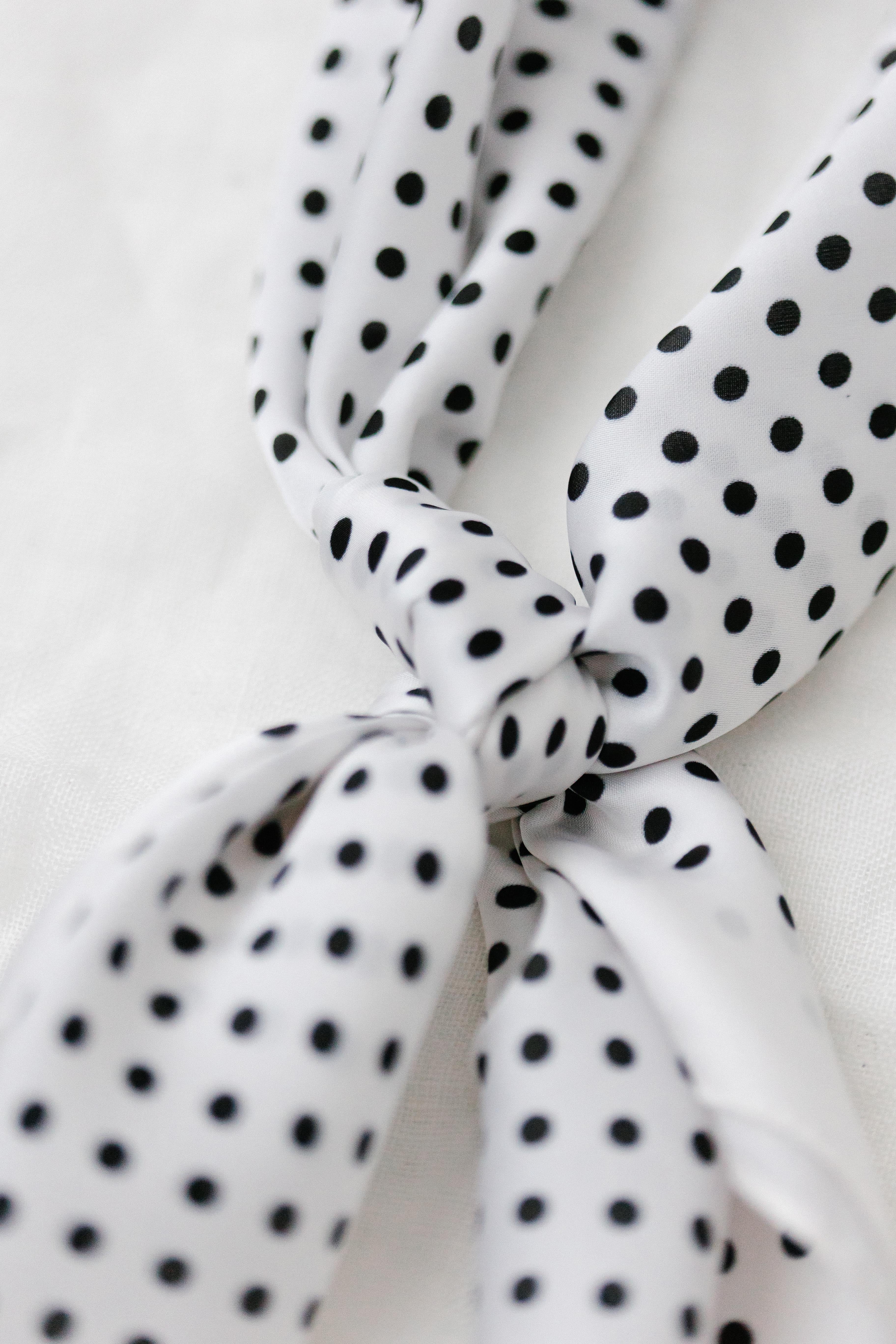 Satin Polka Dot Scarf - Image 6