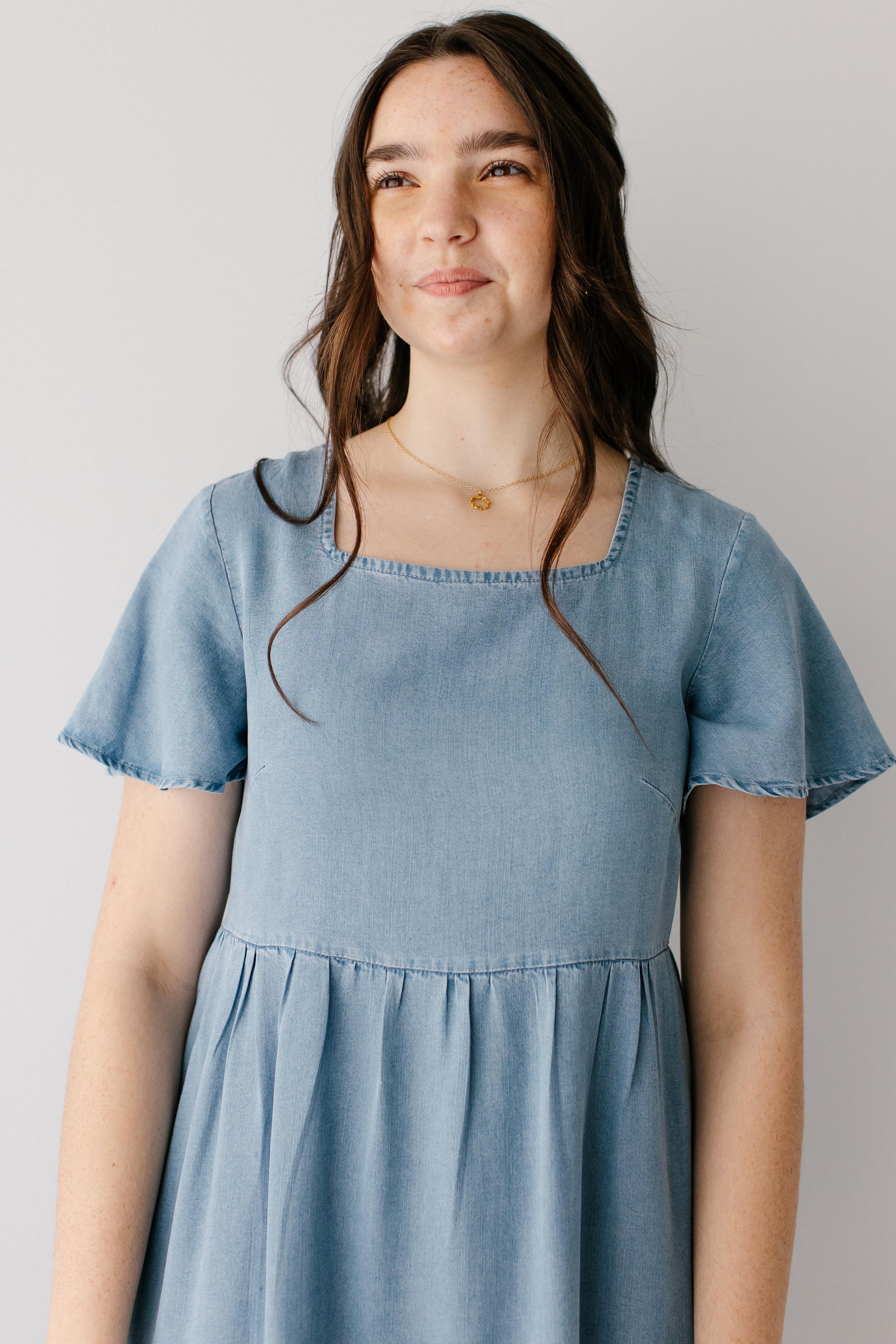 Savannah Square Neck Knee Length Dress - Image 10
