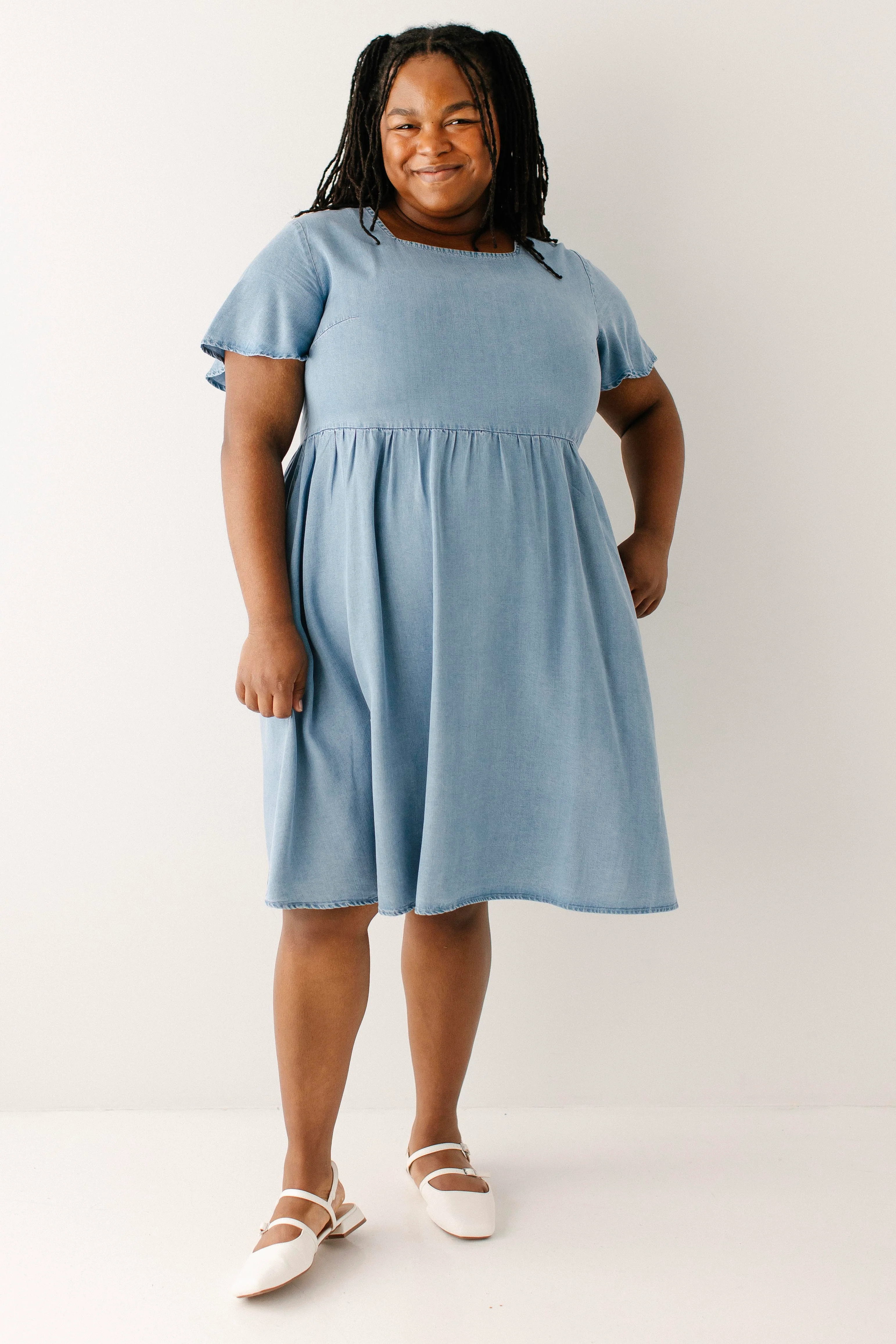 Savannah Square Neck Knee Length Dress - Image 15