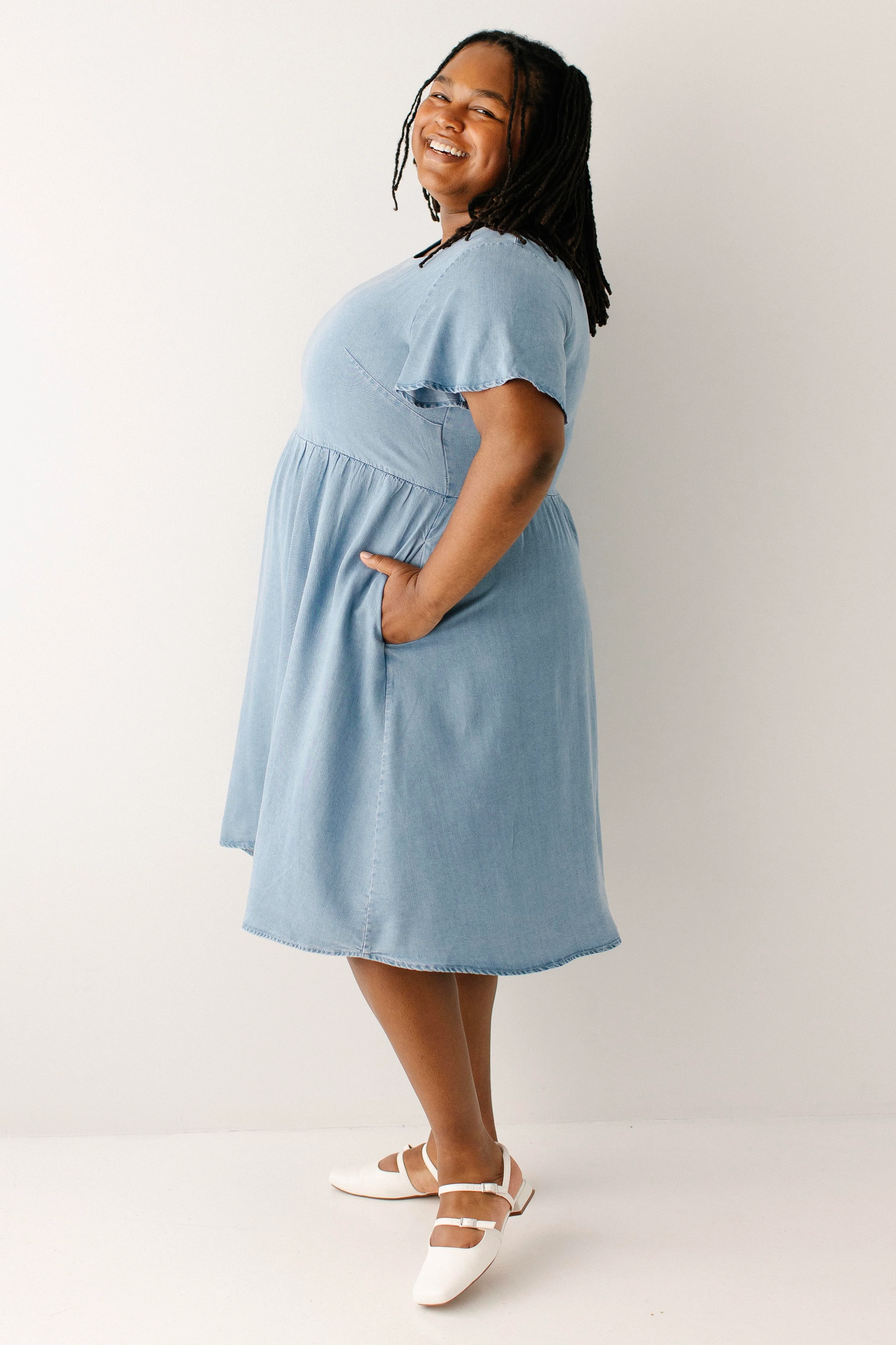 Savannah Square Neck Knee Length Dress - Image 17