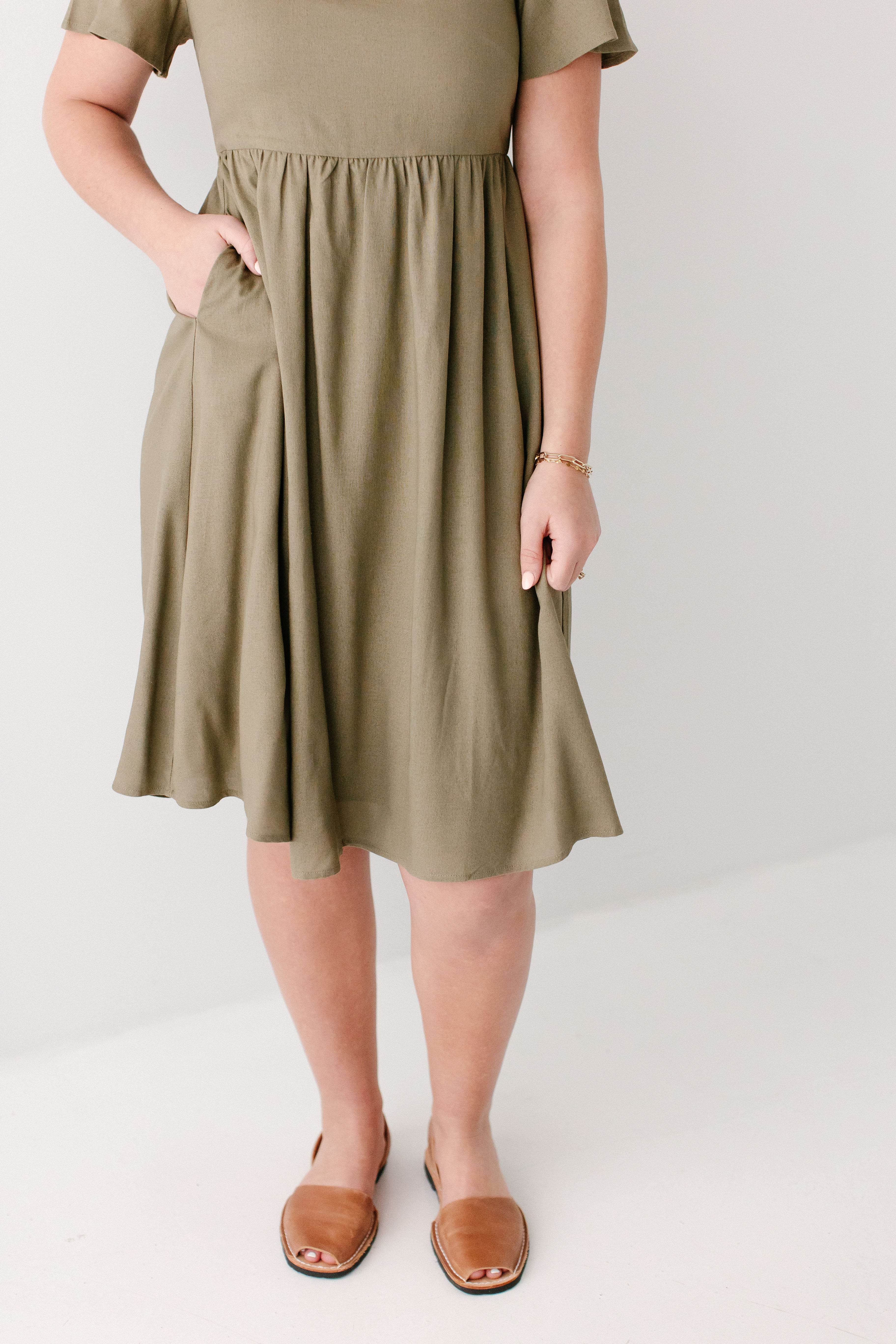 Savannah Square Neck Knee Length Dress - Image 24