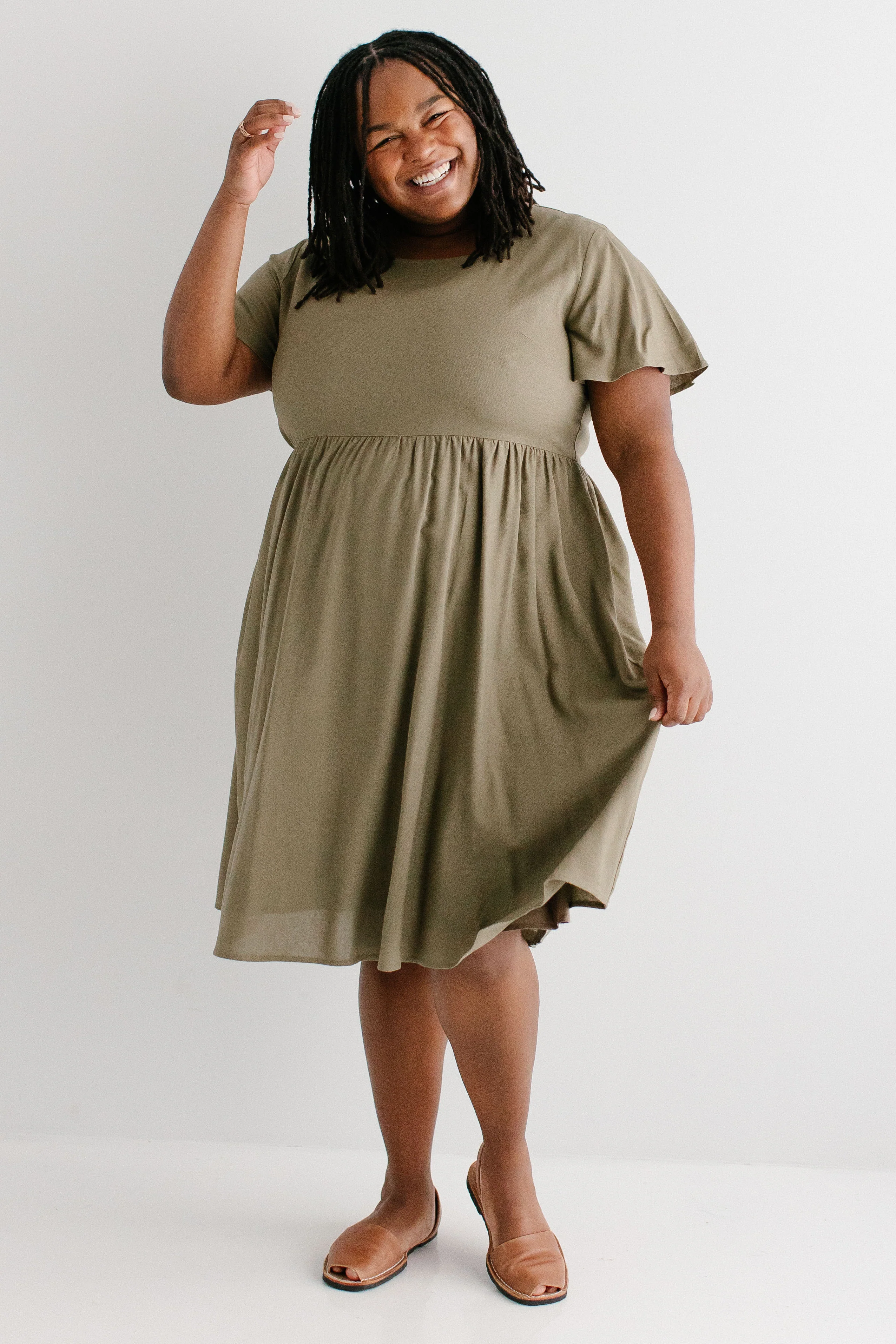 Savannah Square Neck Knee Length Dress - Image 28