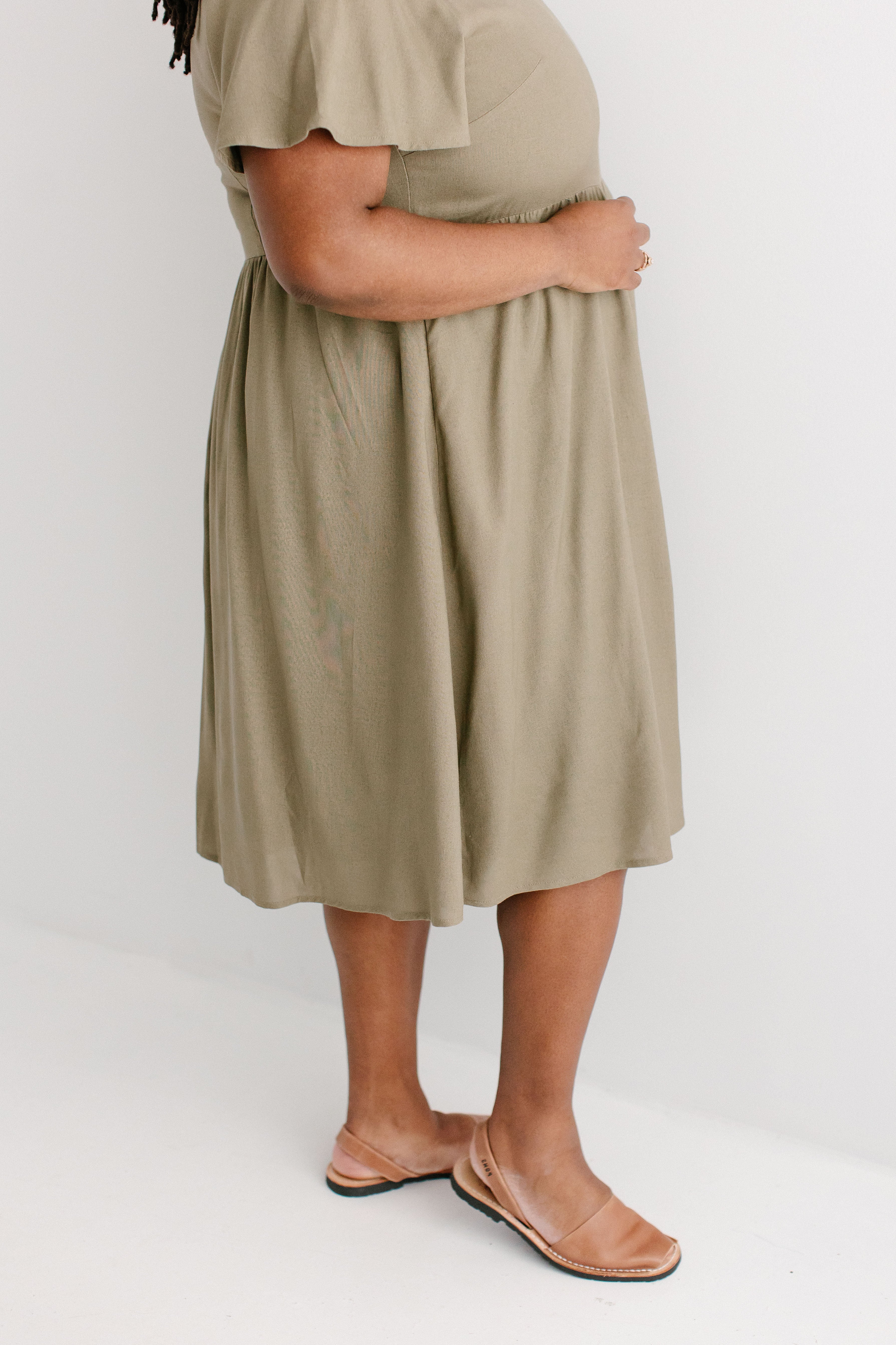 Savannah Square Neck Knee Length Dress - Image 29