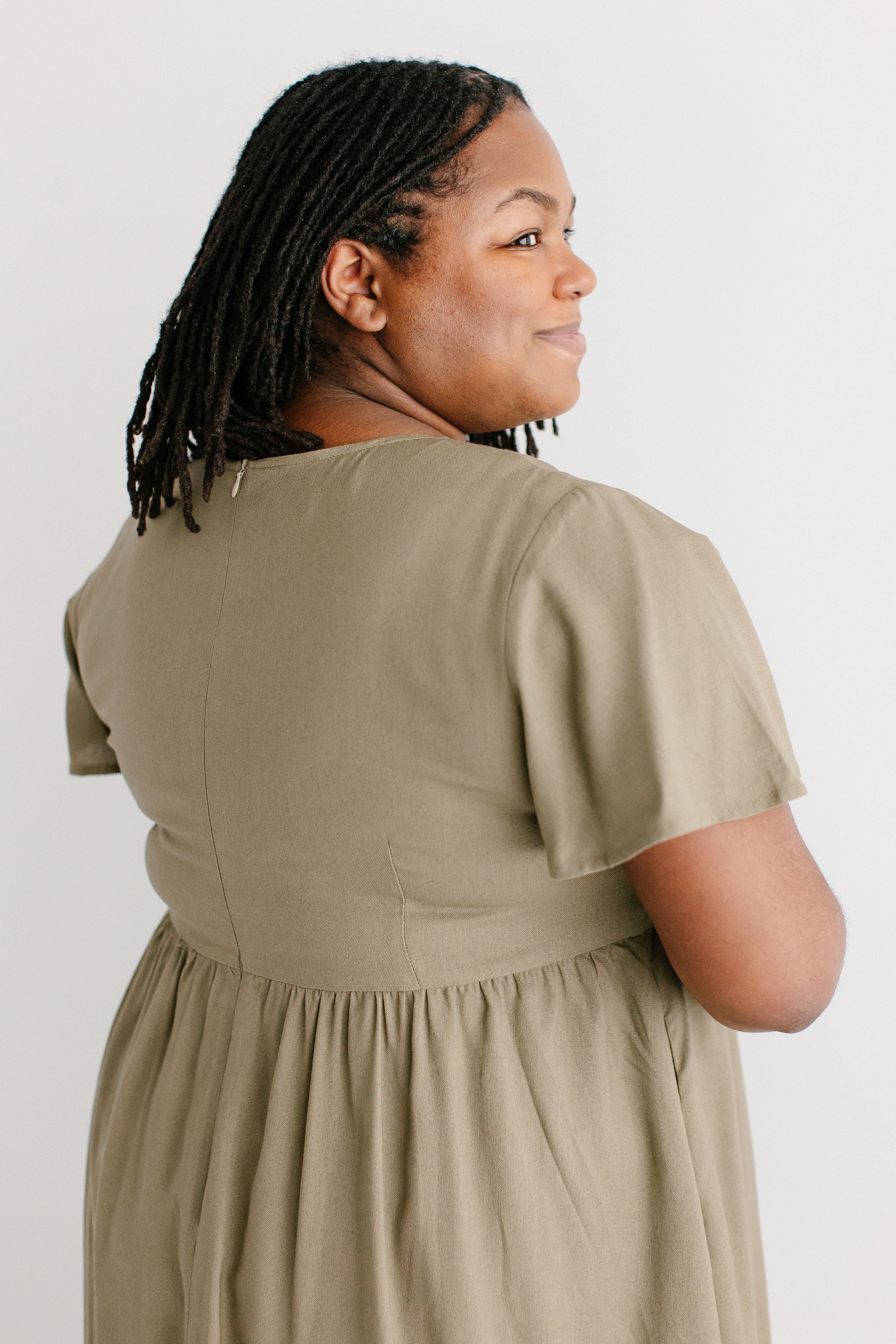 Savannah Square Neck Knee Length Dress - Image 31