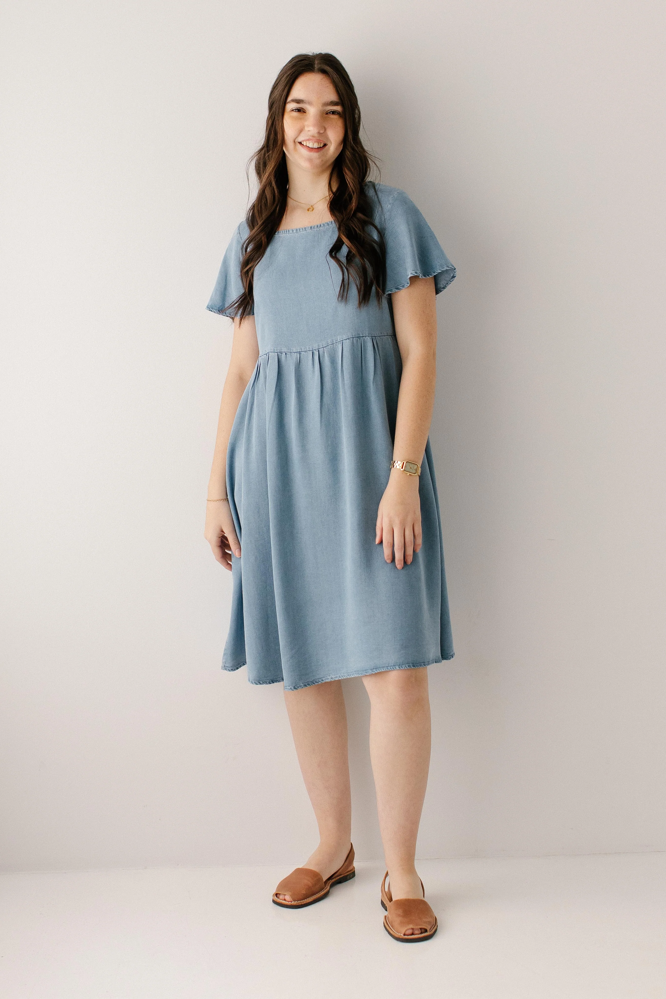 Savannah Square Neck Knee Length Dress - Image 7