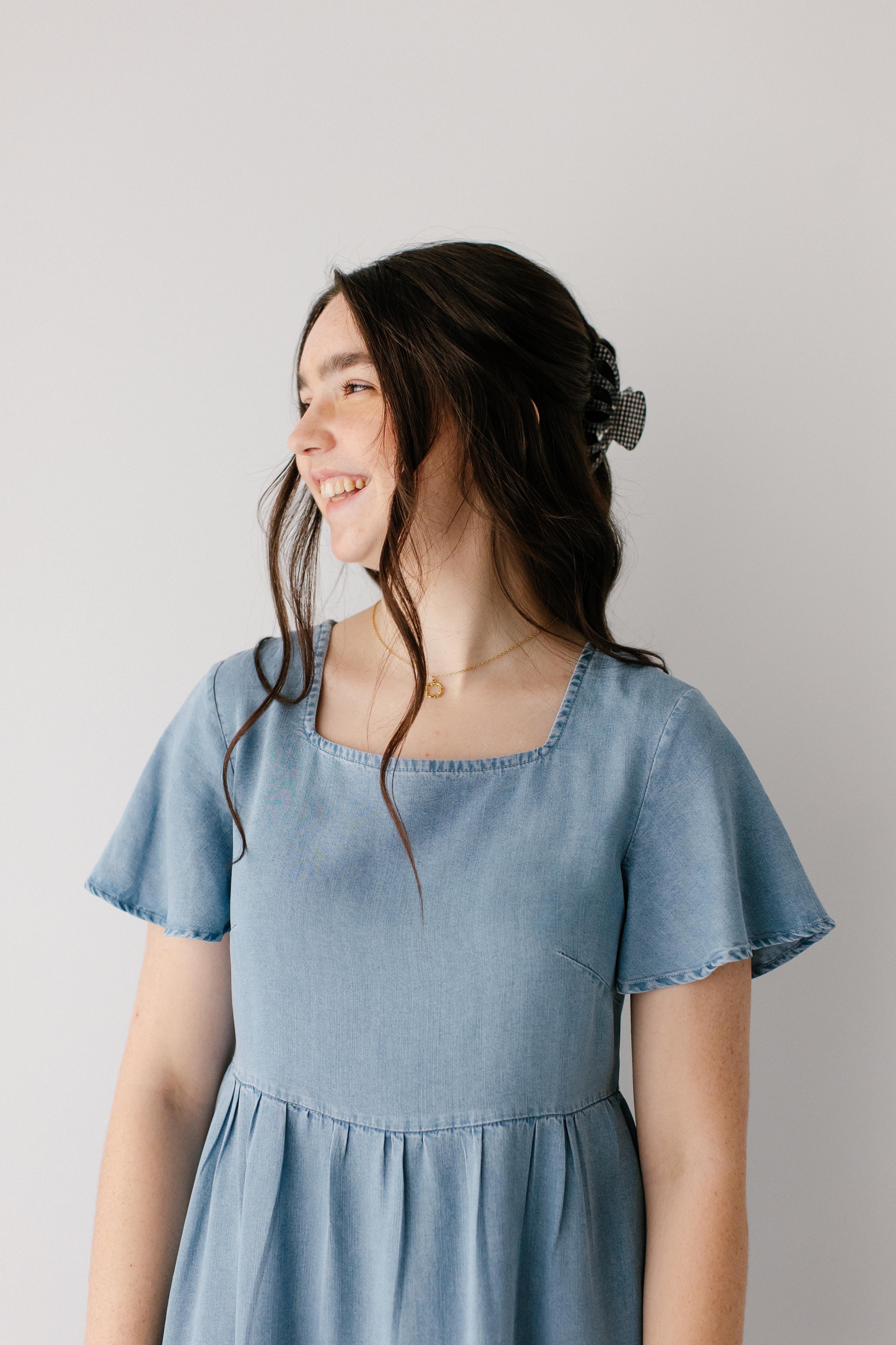 Savannah Square Neck Knee Length Dress - Image 8