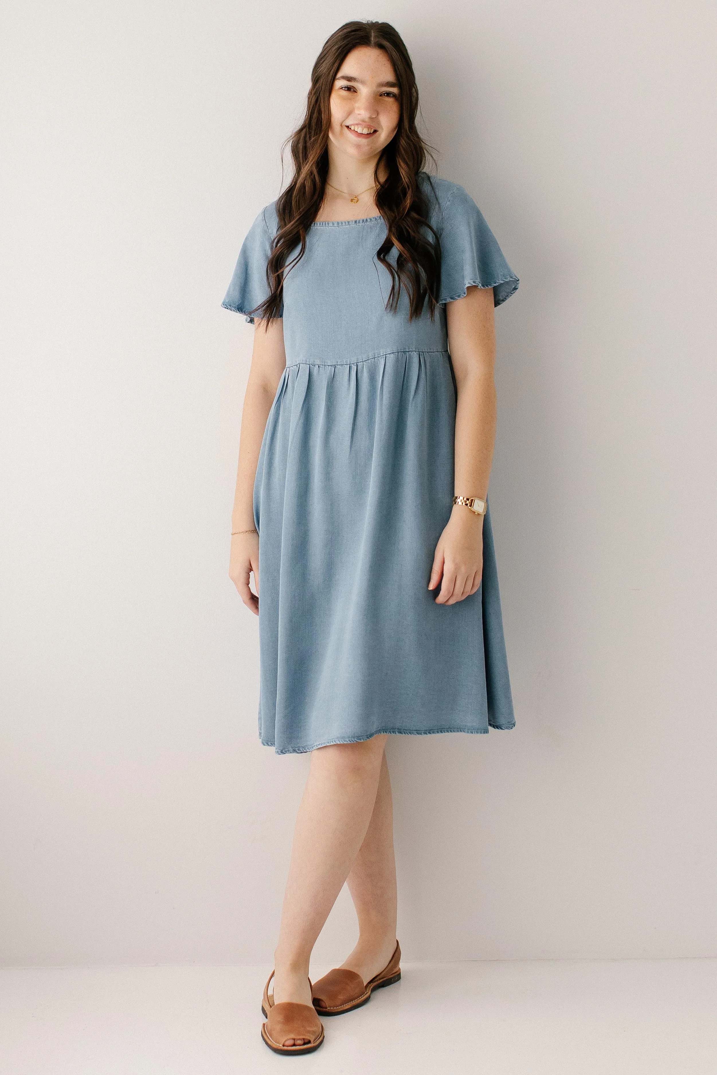 Savannah Square Neck Knee Length Dress - Image 9