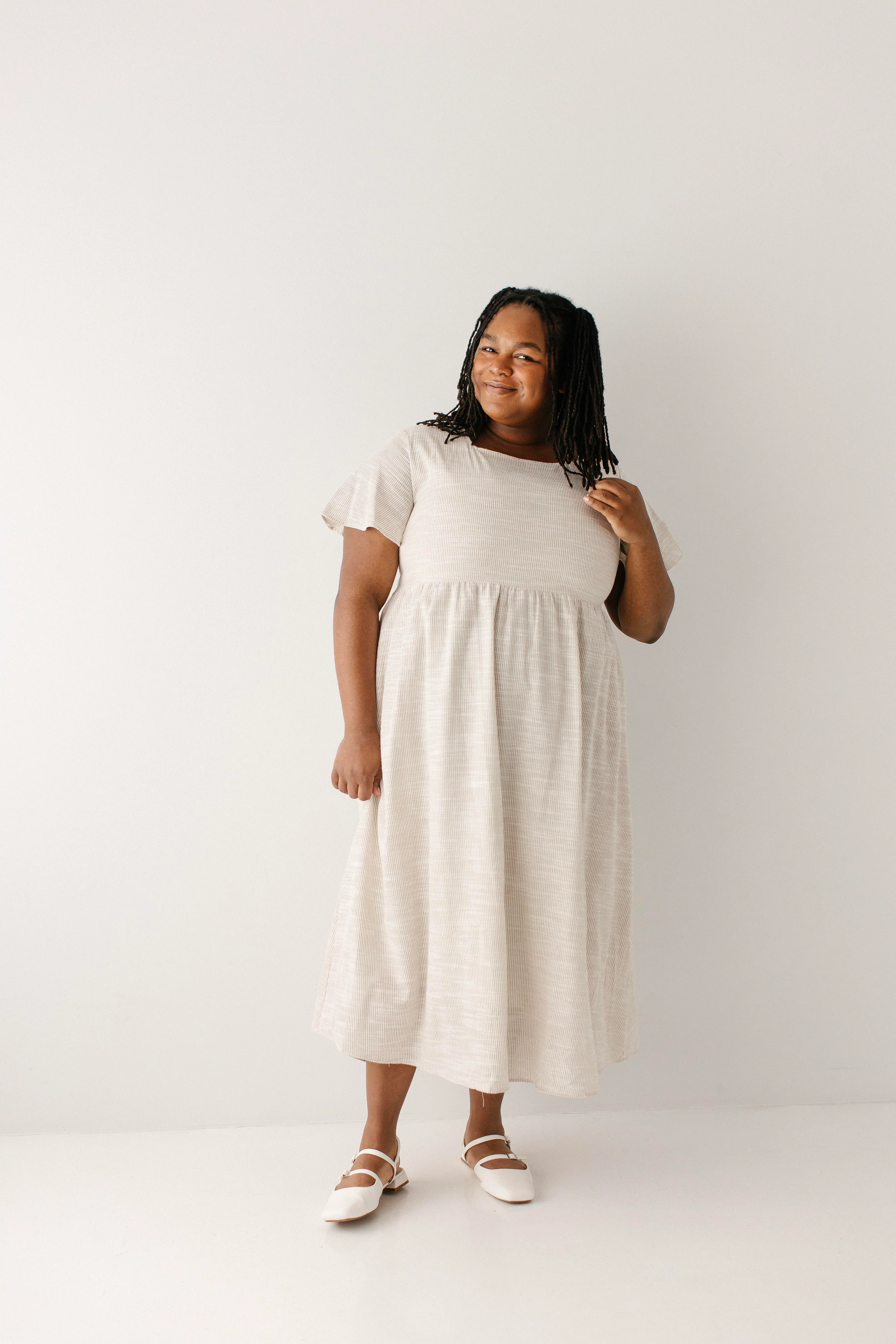 Savannah Square Neck Striped Midi Dress - Image 11