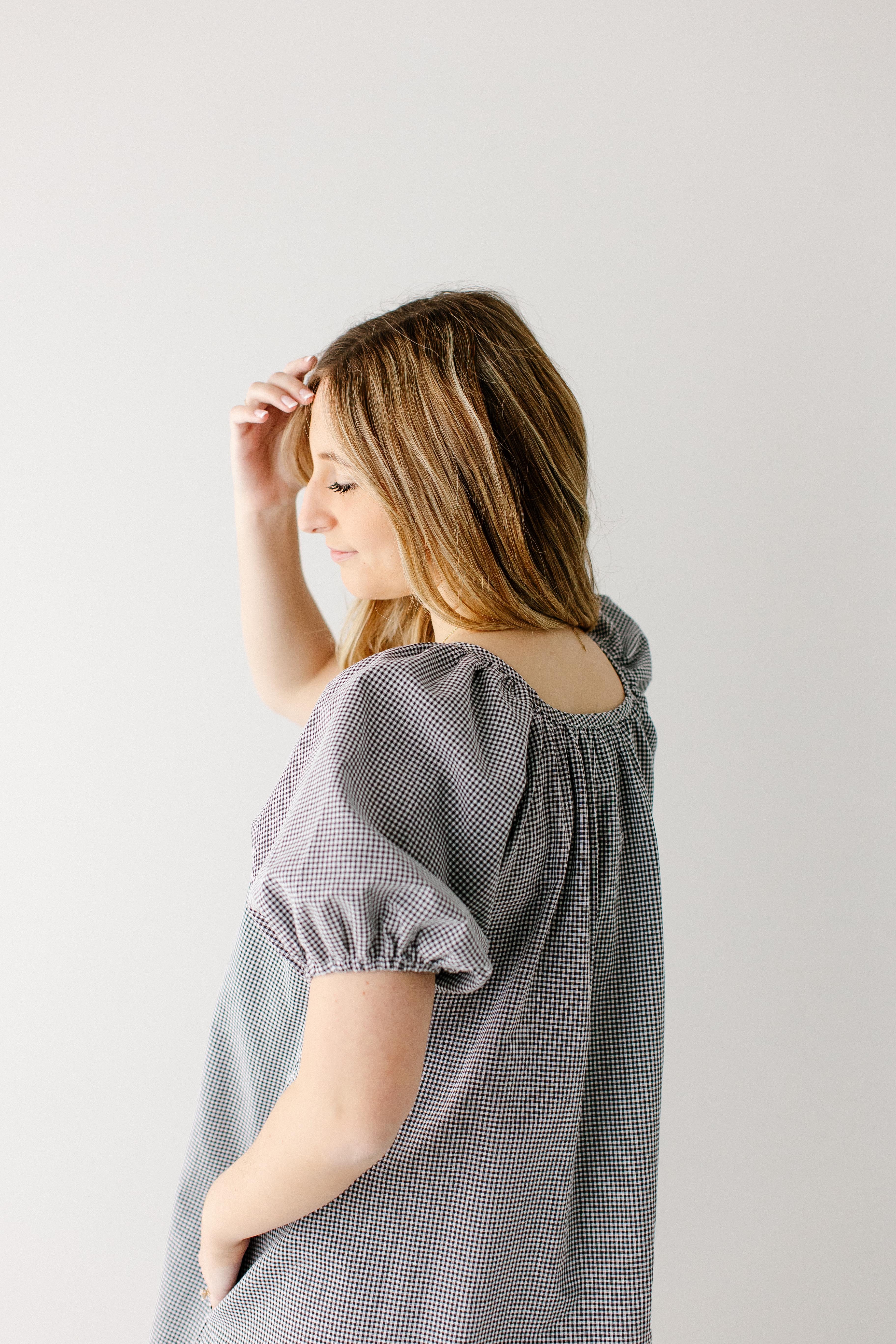 'Saylor' Puff Sleeve Gingham Maxi Dress - Image 8