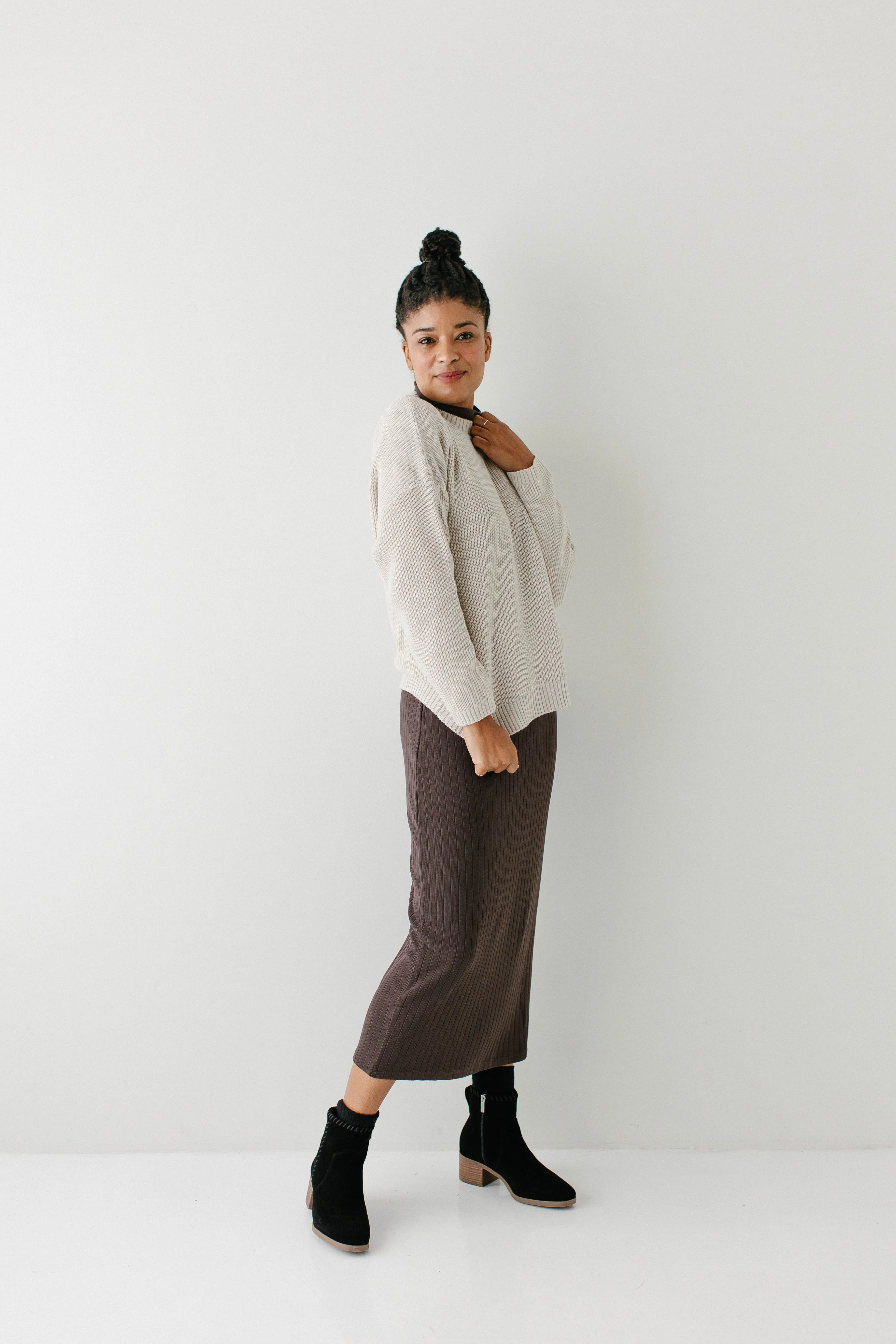 'Scottie' Ribbed Mock Neck Maxi Dress FINAL SALE - Image 6