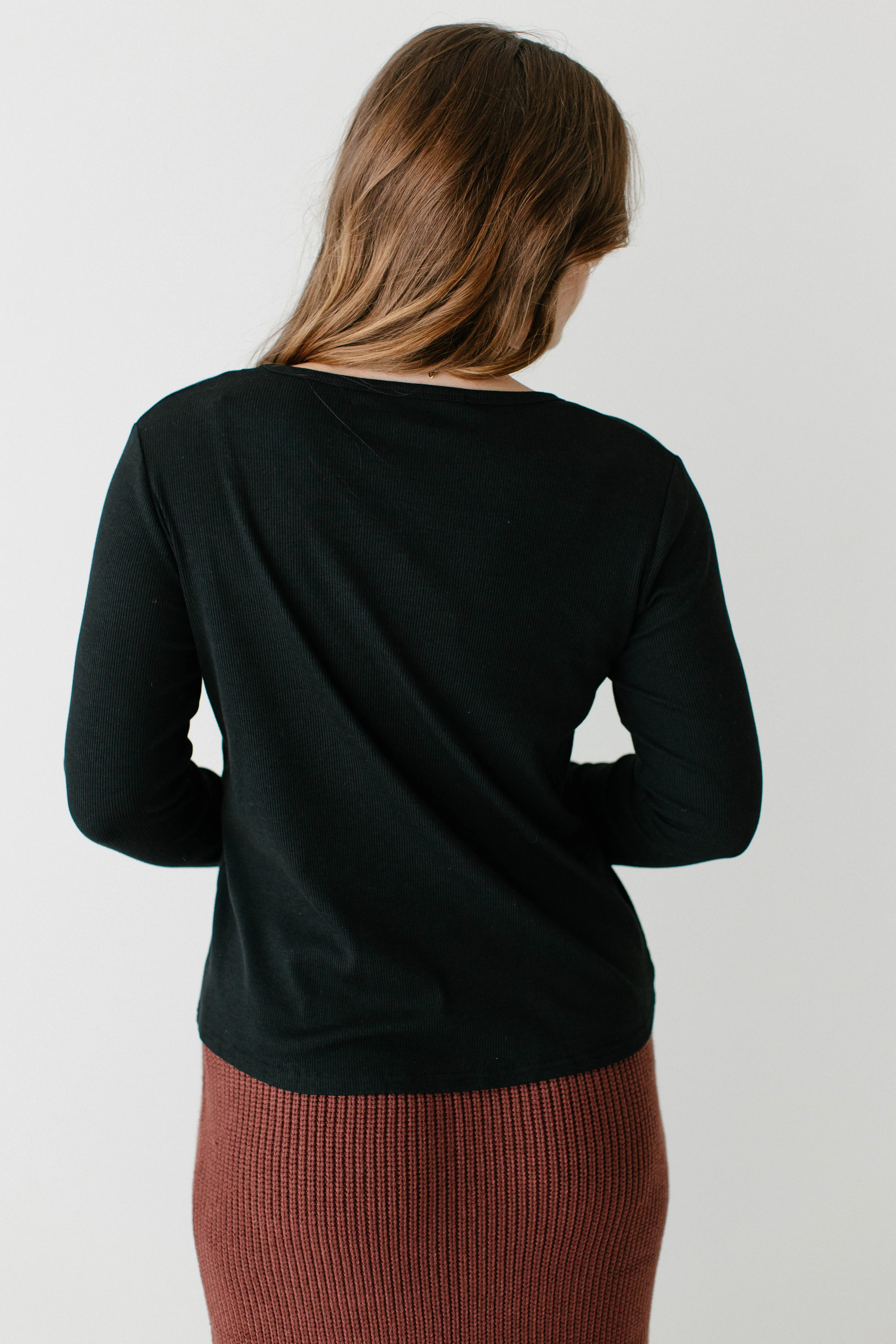 Shelly Bamboo Blend Long Sleeve Ribbed Top FINAL SALE - Image 10