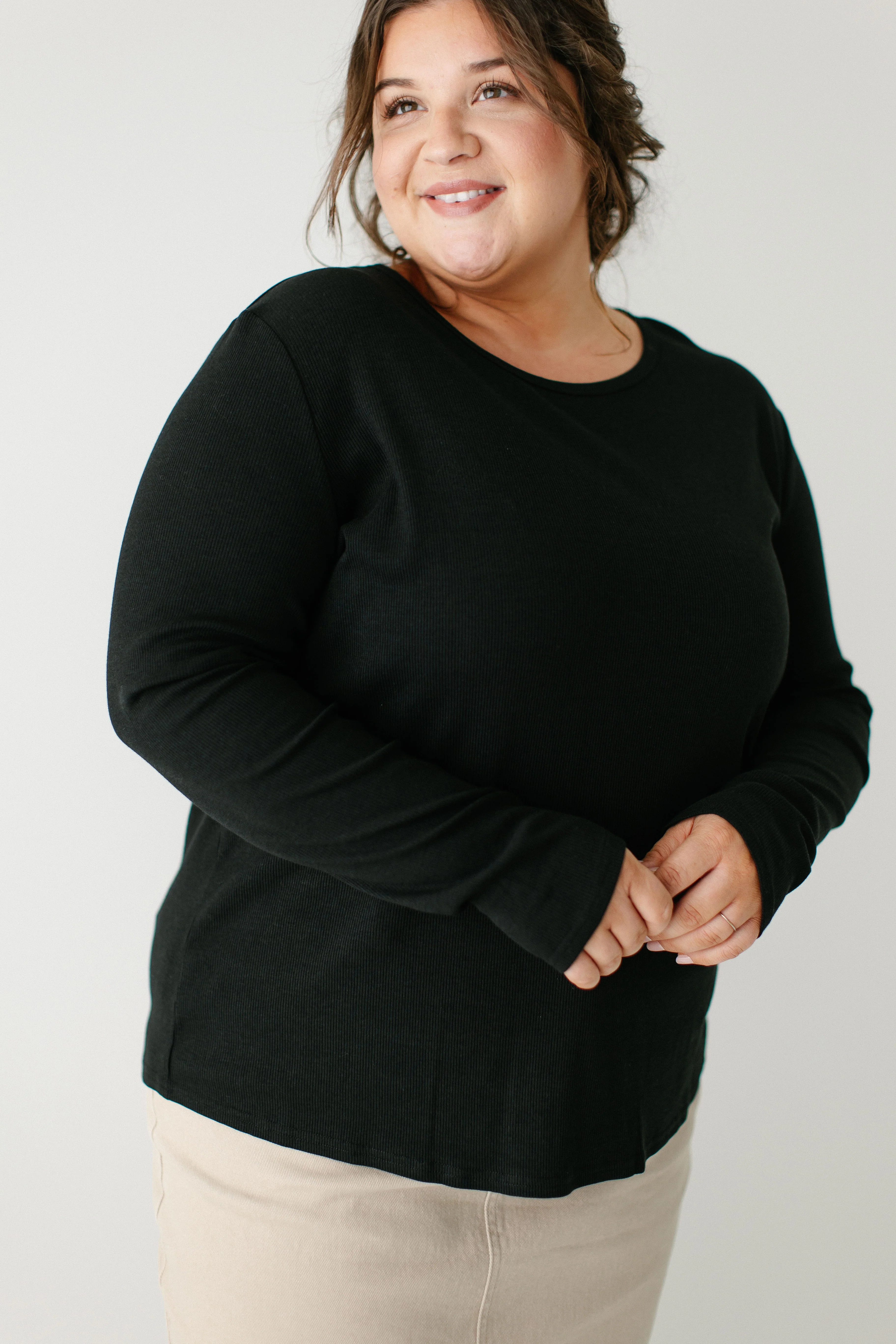 Shelly Bamboo Blend Long Sleeve Ribbed Top FINAL SALE - Image 3