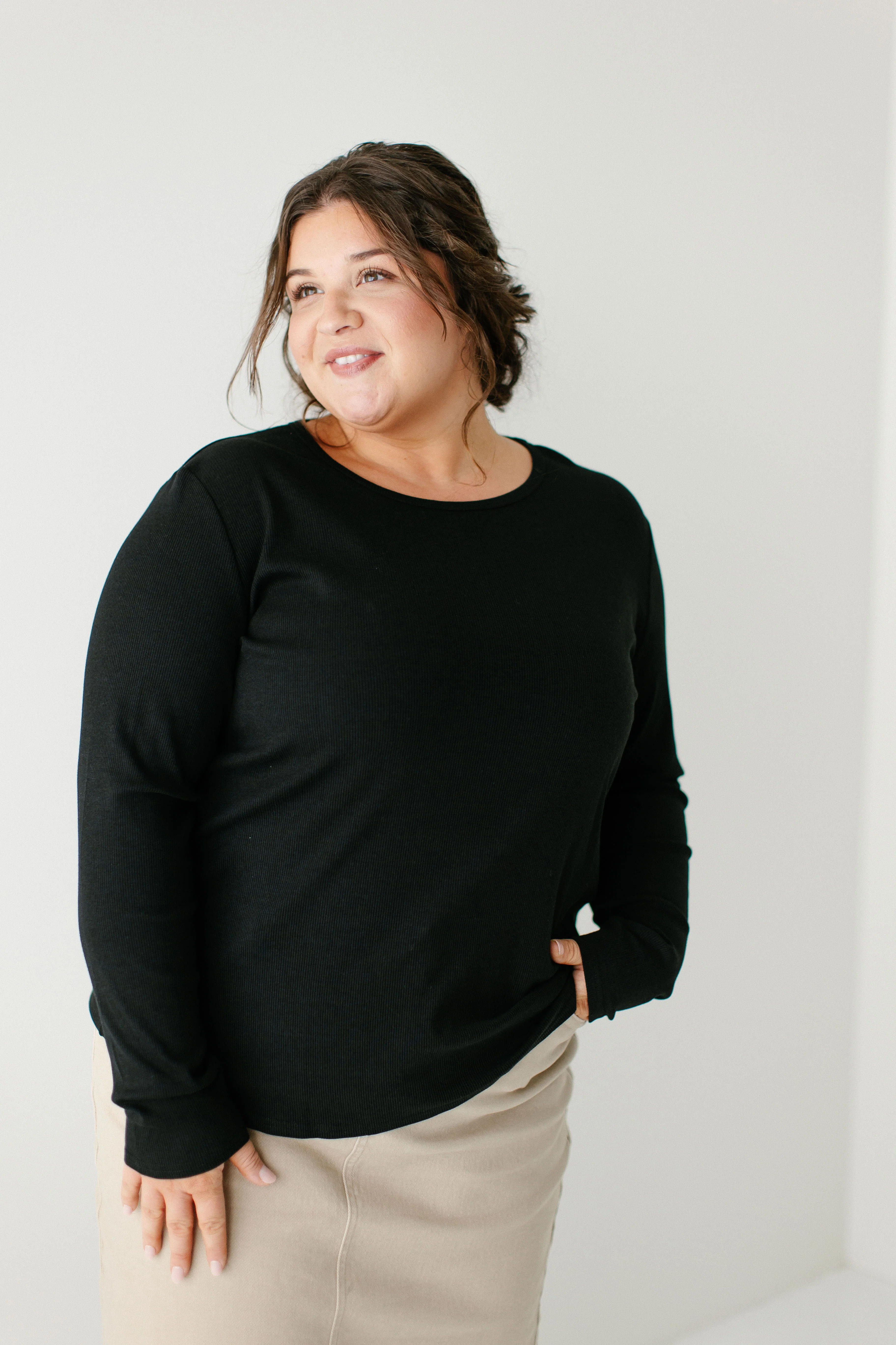 Shelly Bamboo Blend Long Sleeve Ribbed Top FINAL SALE - Image 5