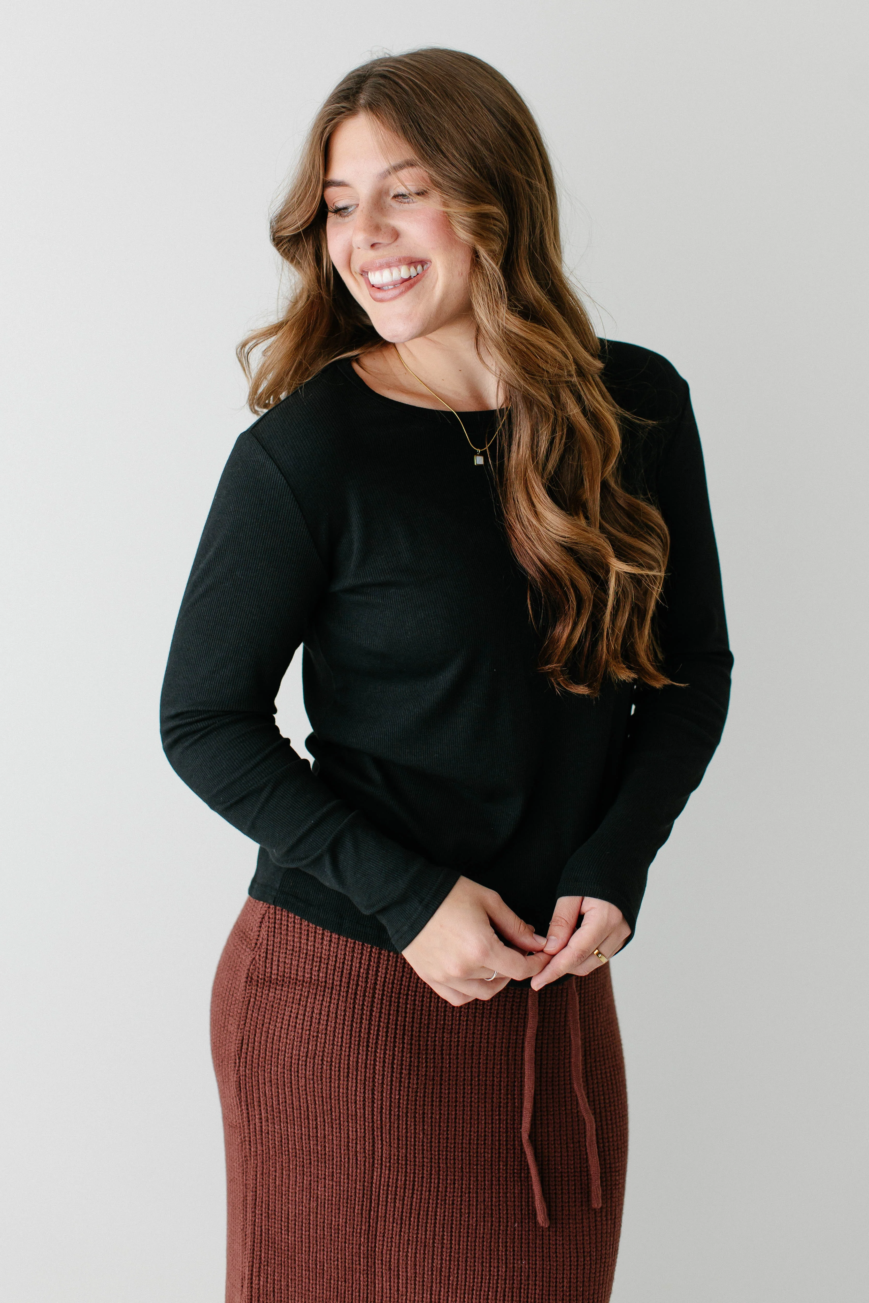 Shelly Bamboo Blend Long Sleeve Ribbed Top FINAL SALE - Image 8