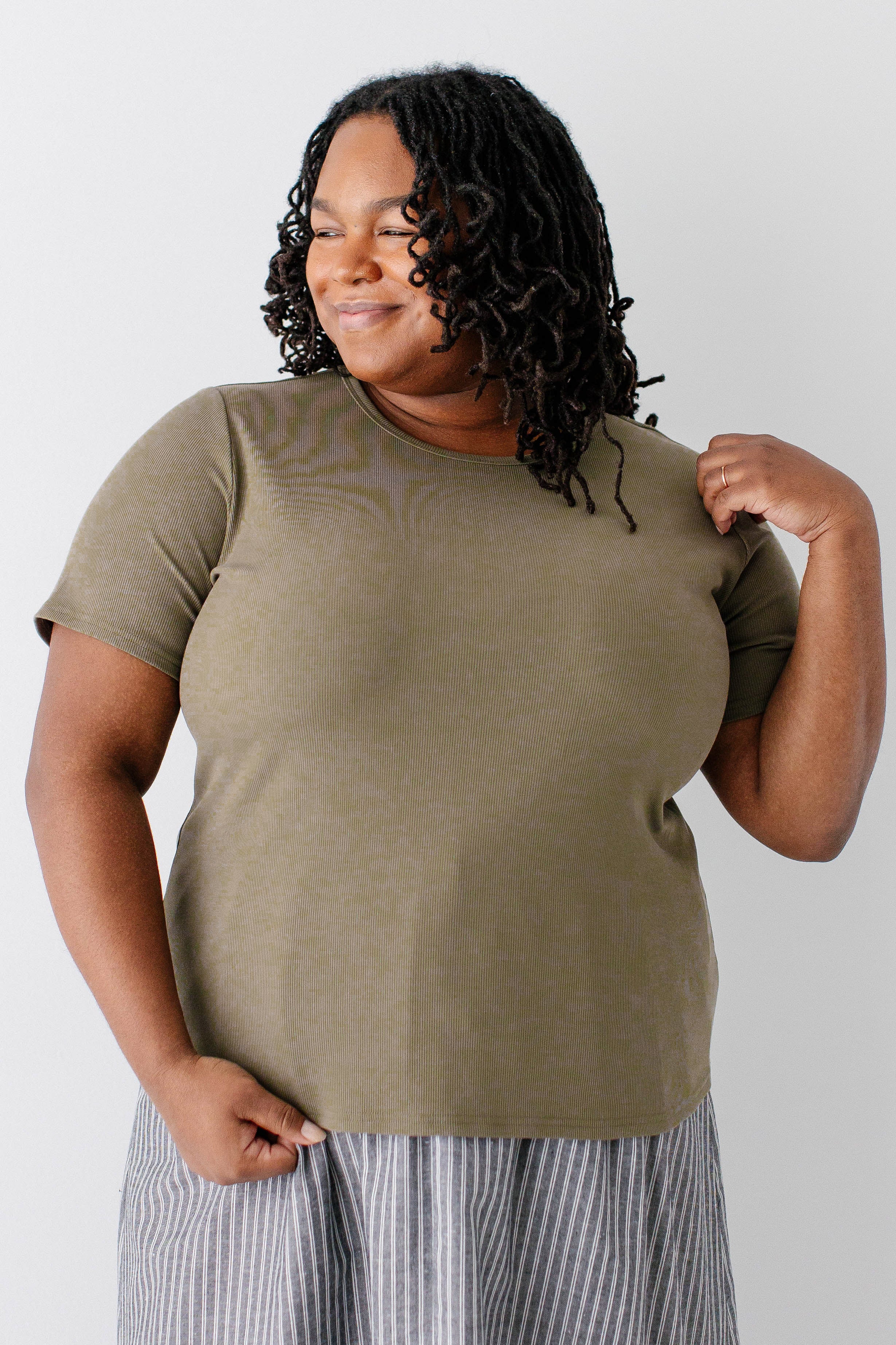 Shelly Short Sleeve Ribbed Top - Image 25