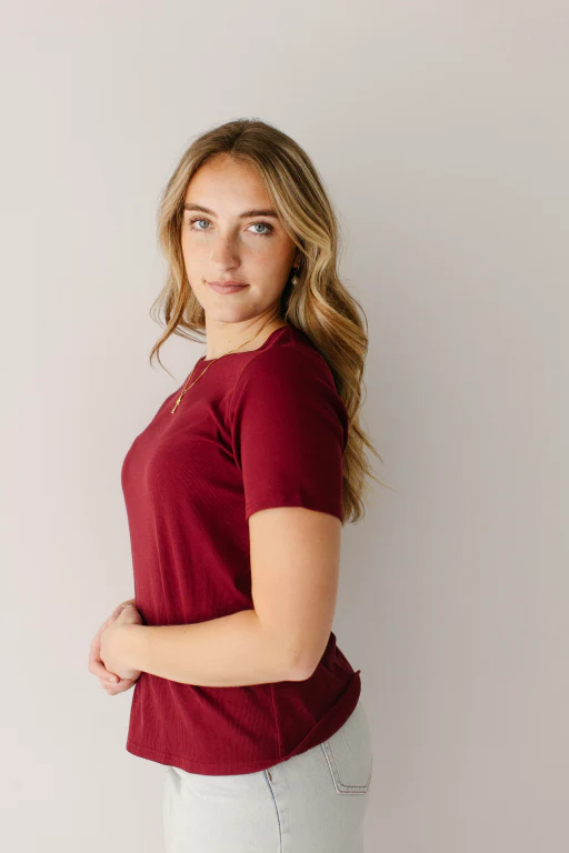 Shelly Short Sleeve Ribbed Top - Image 3