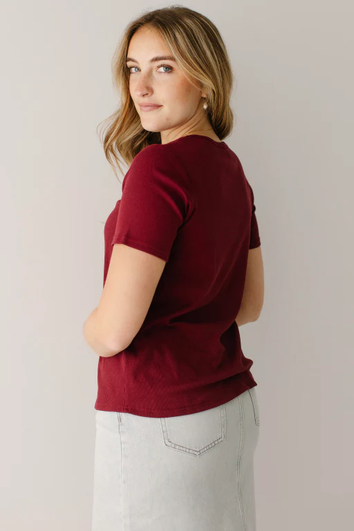 Shelly Short Sleeve Ribbed Top - Image 5